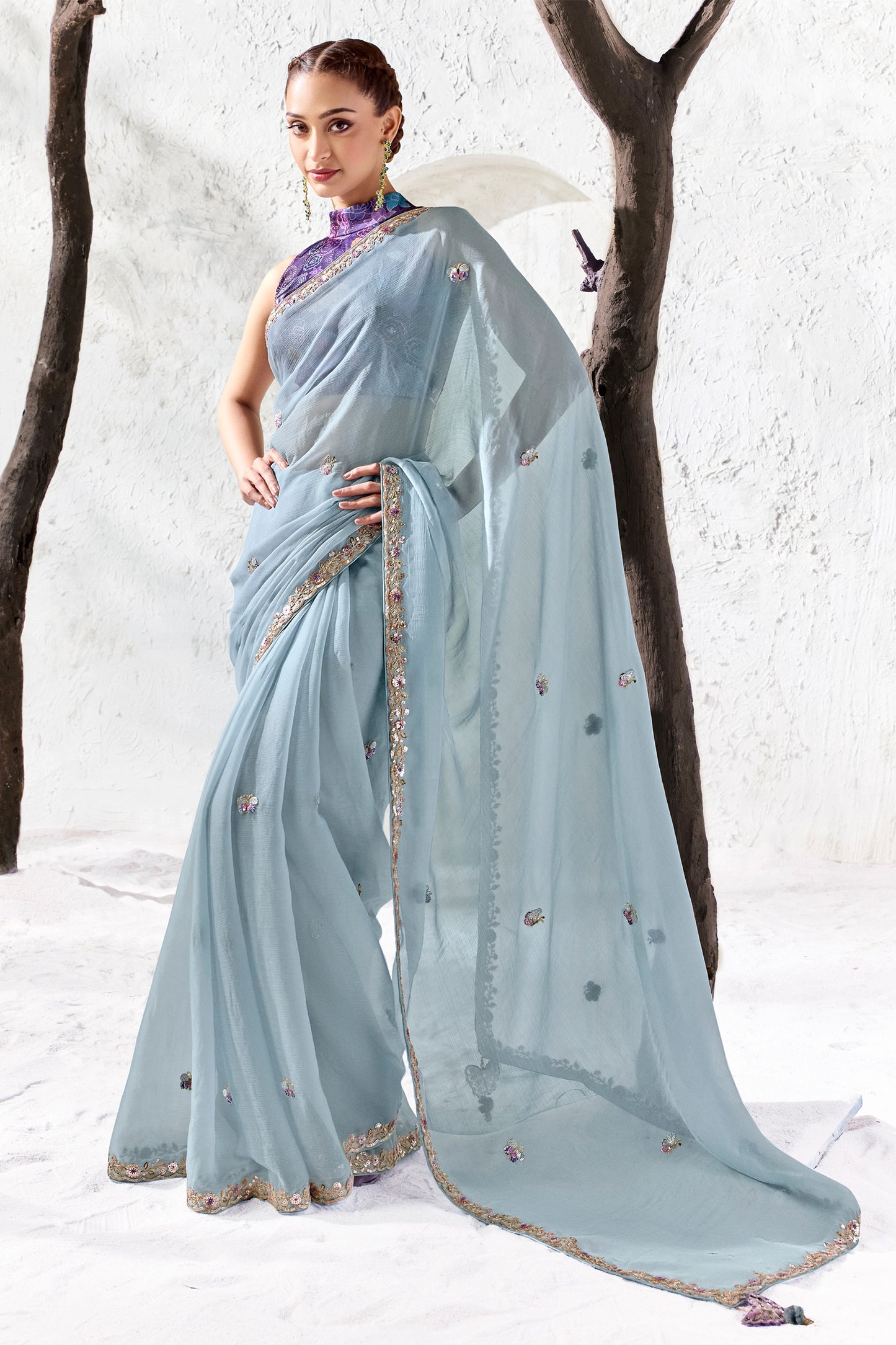 Grey Embroidered Tissue Silk Saree-SAR13145_1_SareeButa.com
