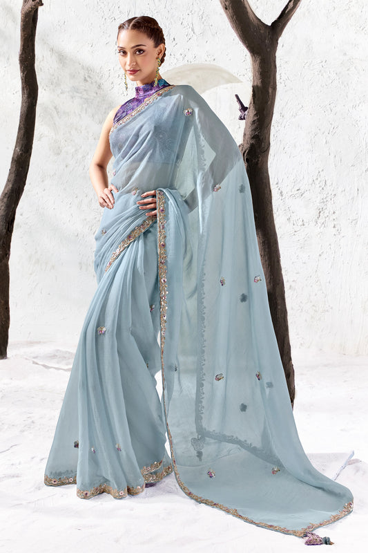 Grey Embroidered Tissue Silk Saree-SAR13145_1_SareeButa.com
