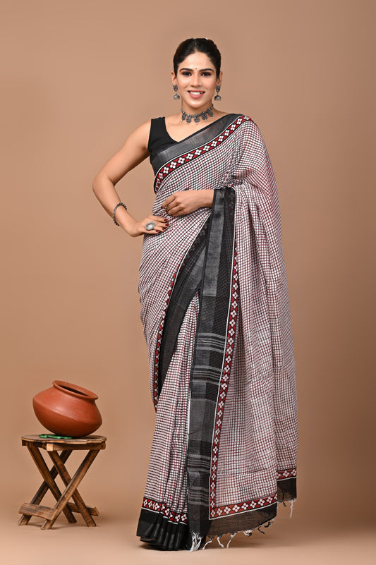 grey-handblock-print-cotton-linen-saree-zb132573_1_SareeButa.com