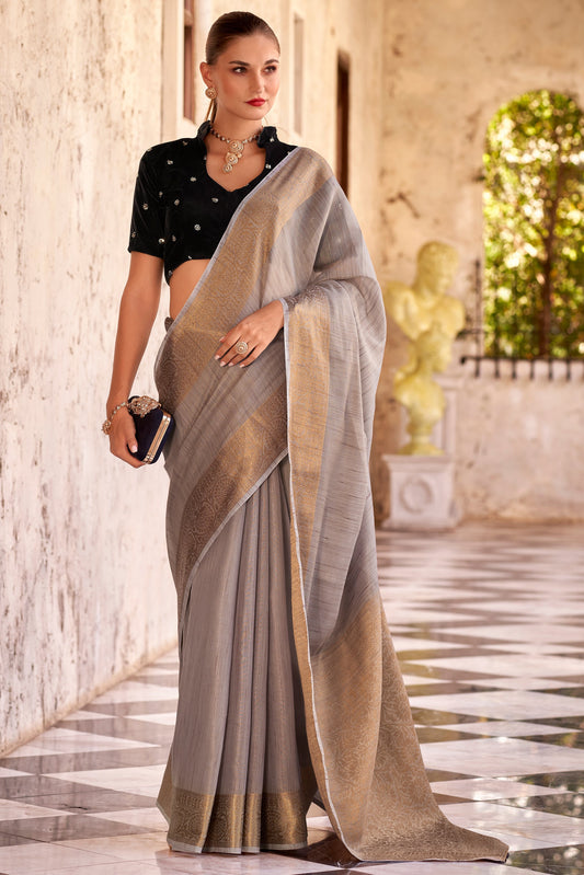 grey-linen-silk-saree-zb132469_1_SareeButa.com