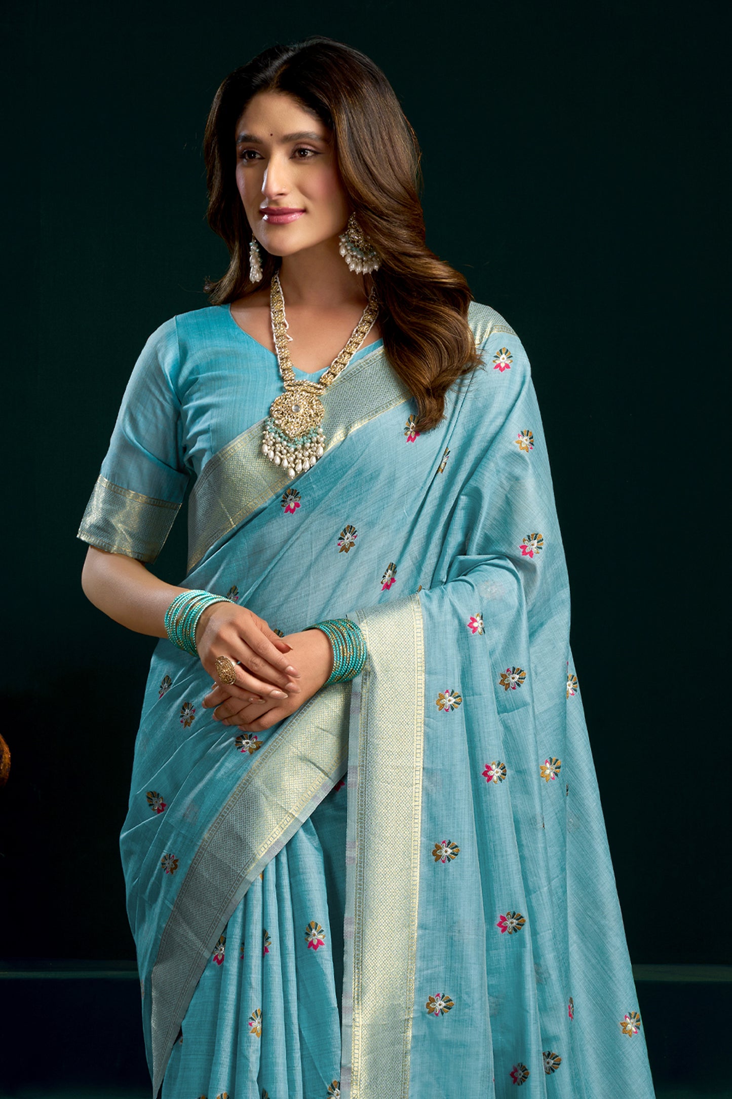 Grey Munga Cotton Saree-SAR12709_3_SareeButa.com