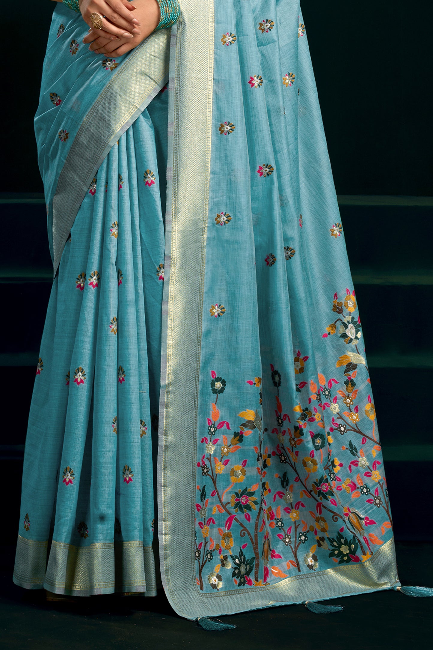 Grey Munga Cotton Saree-SAR12709_4_SareeButa.com