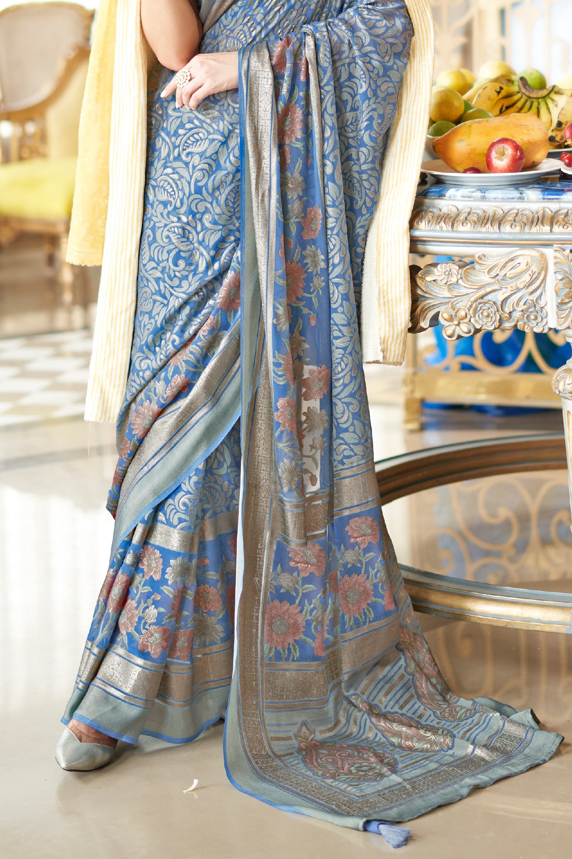 Grey Printed Georgette Saree-SAR10202_4_SareeButa.com