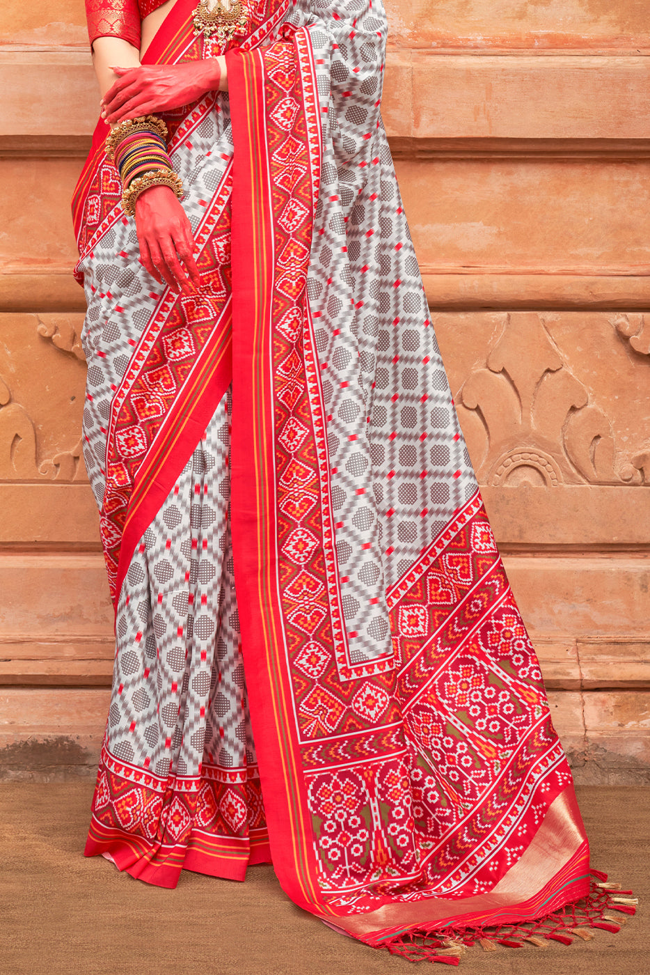 Grey Printed Patola Silk Saree-ZB133617_4_SareeButa.com