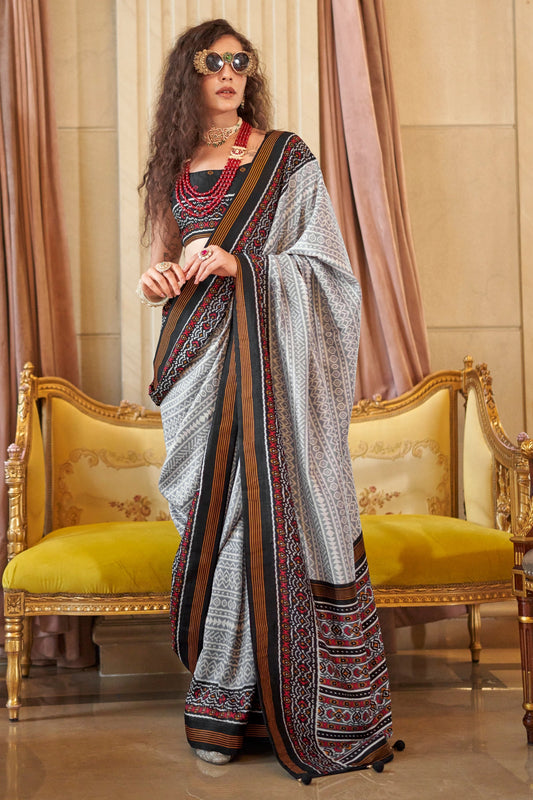 Grey Printed Silk Saree-SAR11350_1_SareeButa.com
