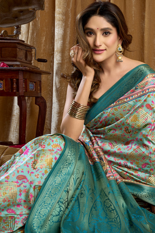 Grey Printed Silk Saree-SAR12665_2_SareeButa.com
