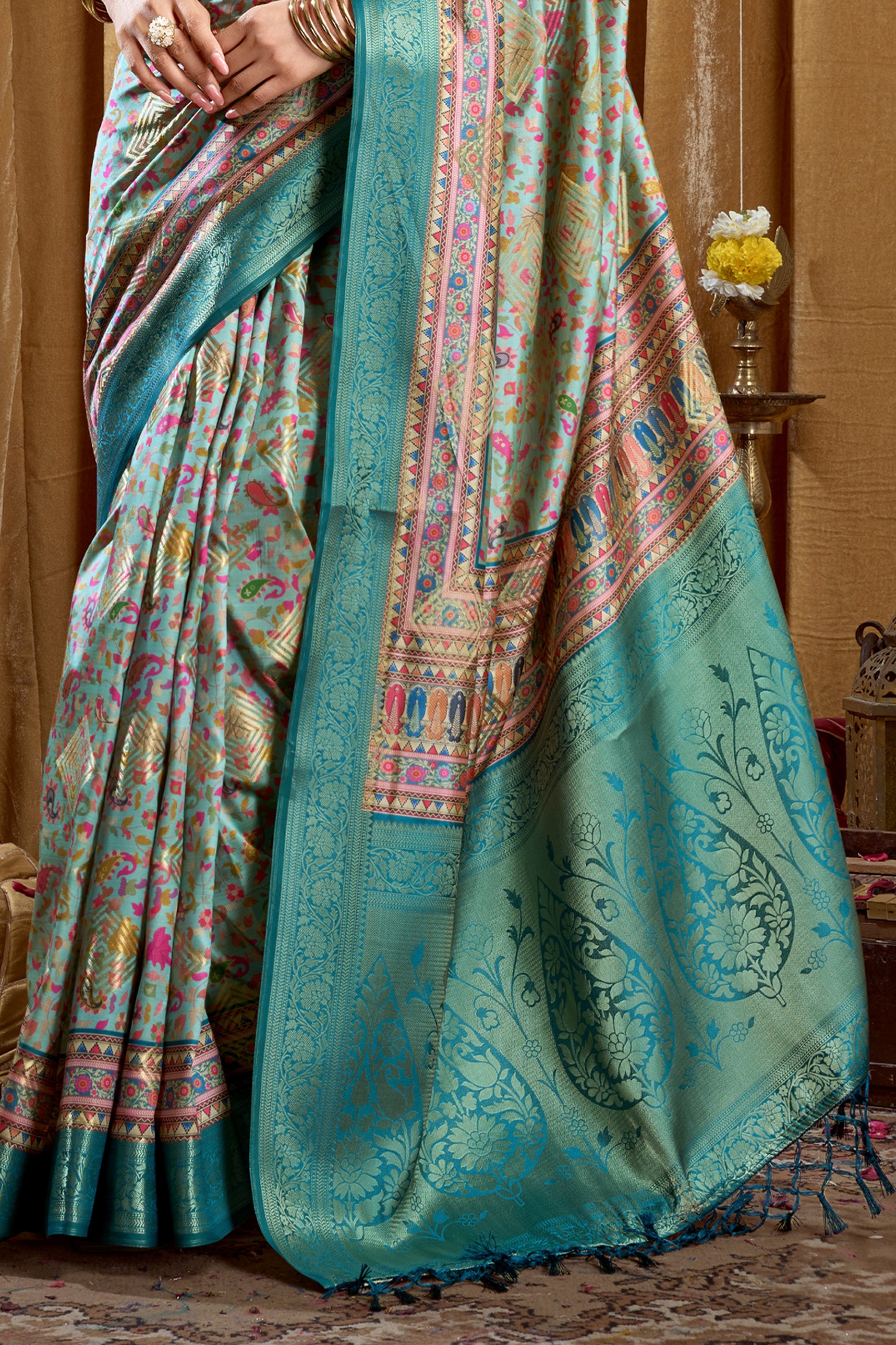 Grey Printed Silk Saree-SAR12665_4_SareeButa.com