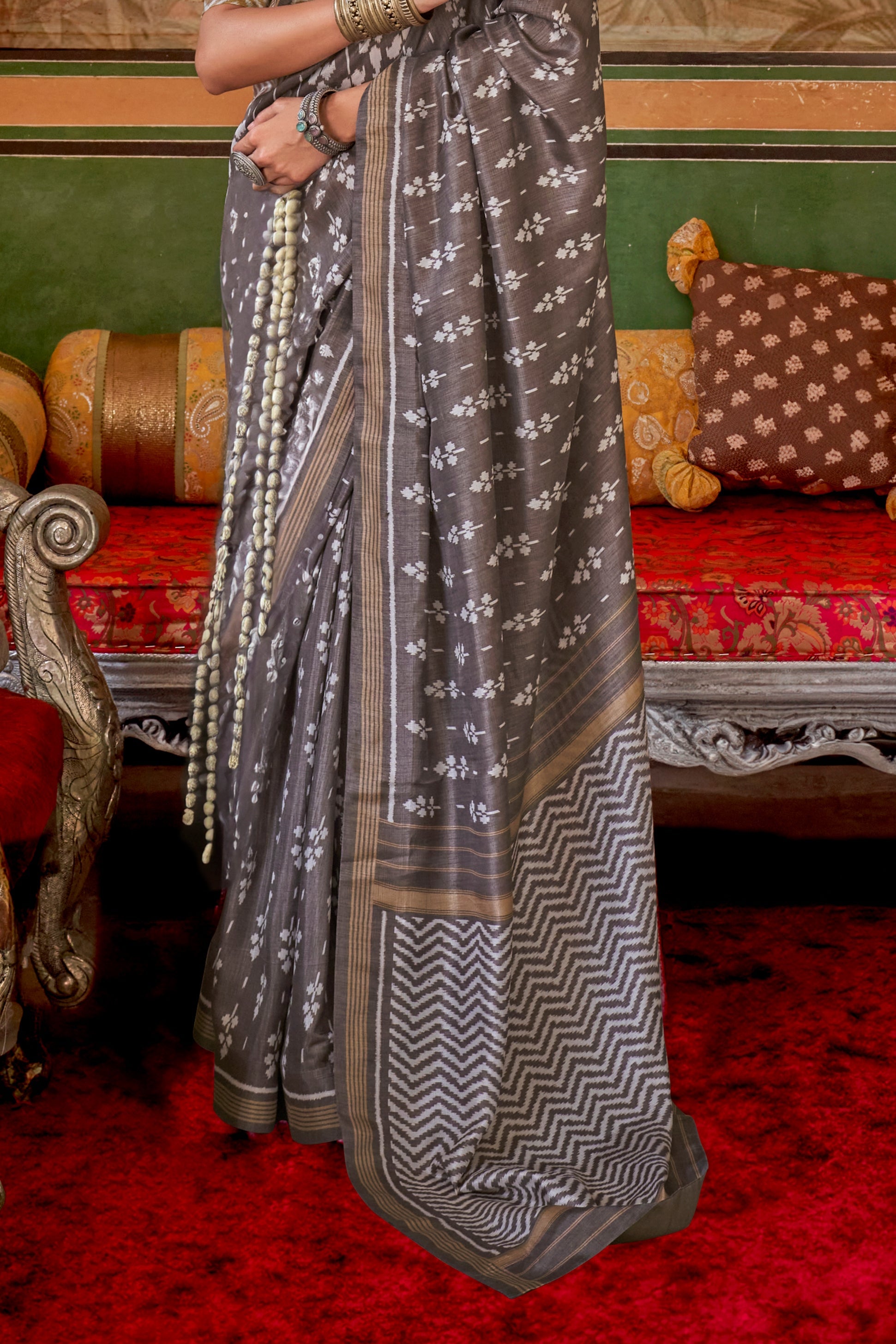 Grey Printed Silk Saree-ZB133425_4_SareeButa.com