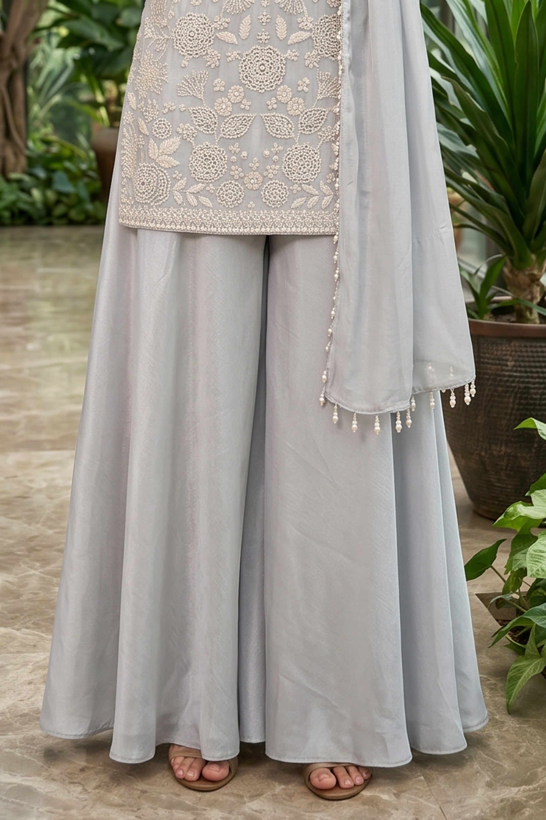 Grey Readymade Bead Work Chinon Palazzo Suit-SAR12800_7_SareeButa.com