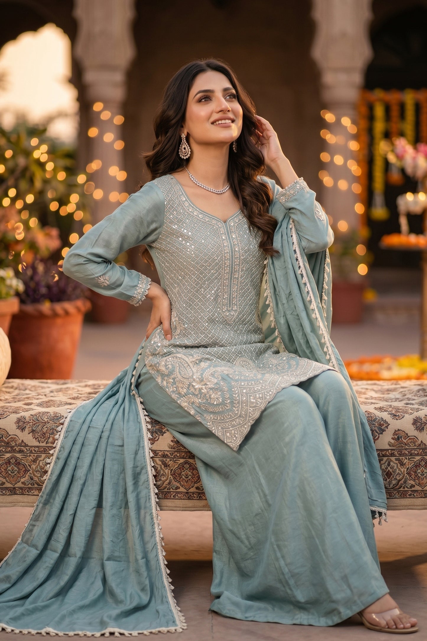 Grey Readymade Bead Work Chinon Suit-SAR12996_2_SareeButa.com