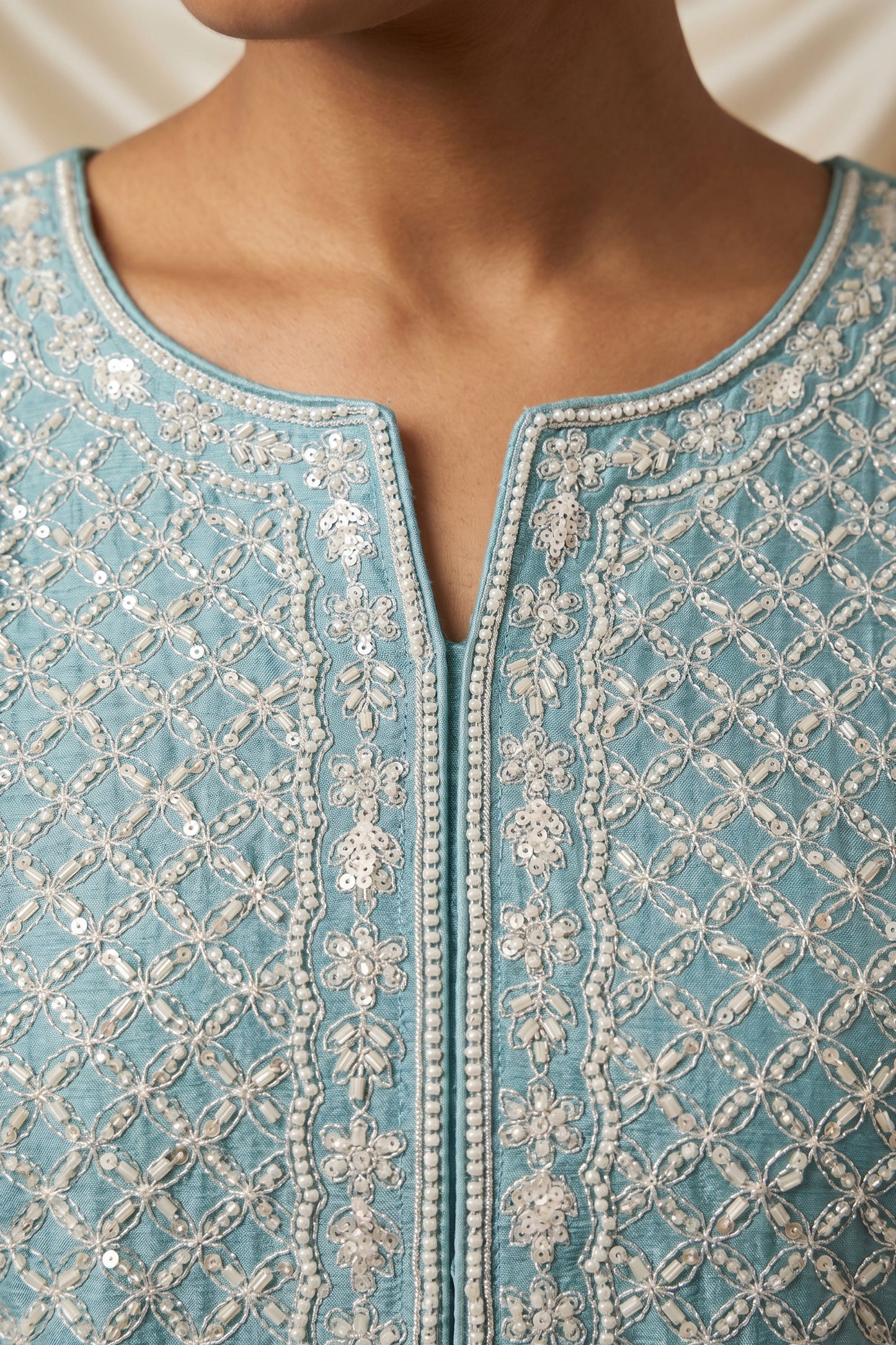 Grey Readymade Bead Work Chinon Suit-SAR12996_4_SareeButa.com