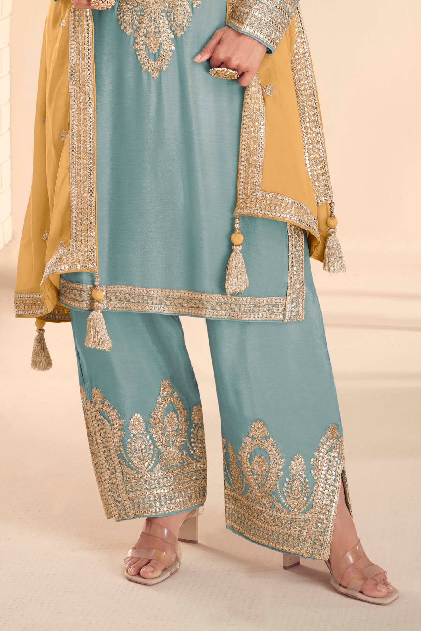 Grey Readymade Embroidered Chinon Suit-SAR12153_4_SareeButa.com