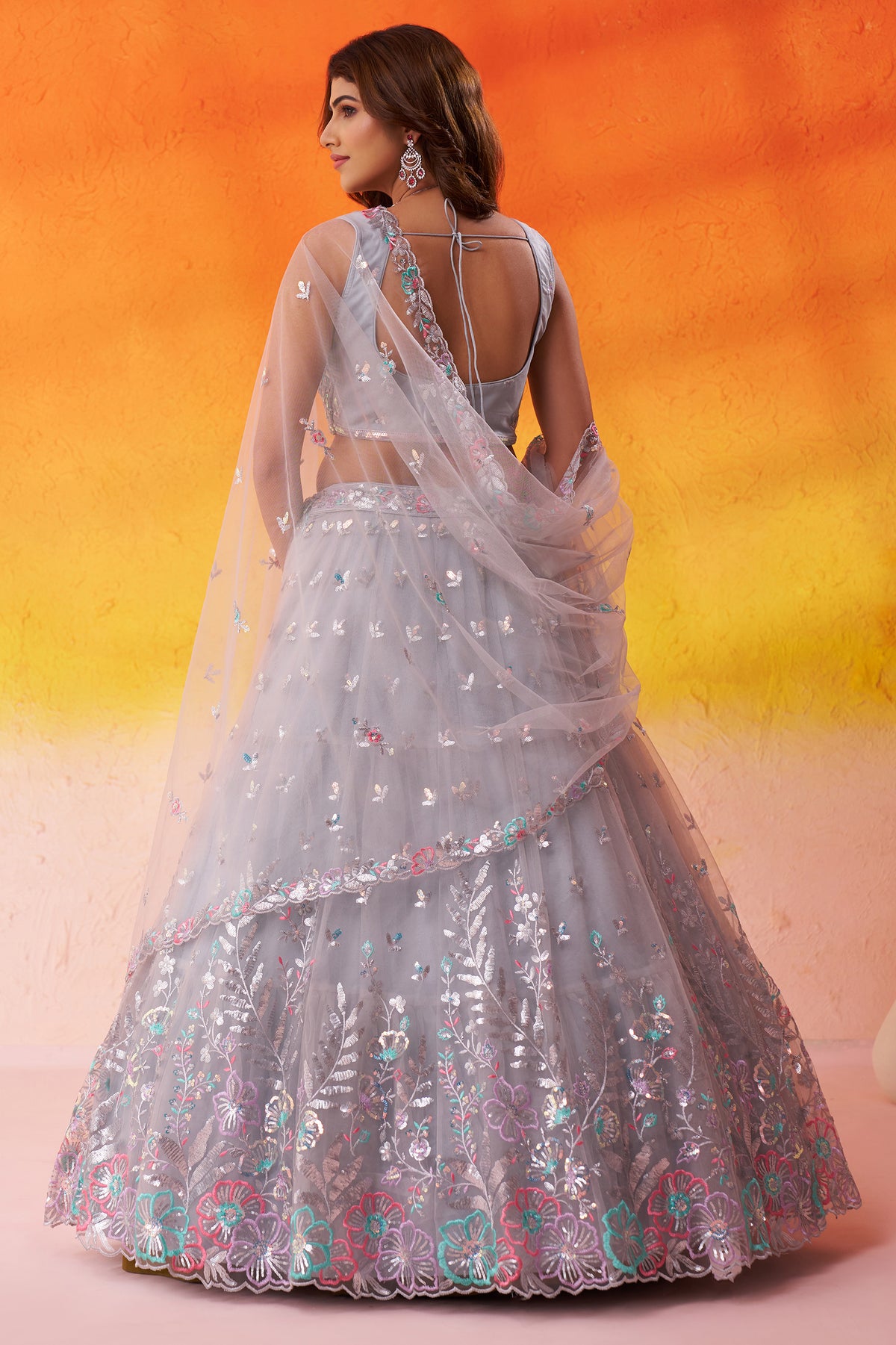 Grey Readymade Embroidered Net Lehenga-SAR12896_5_SareeButa.com