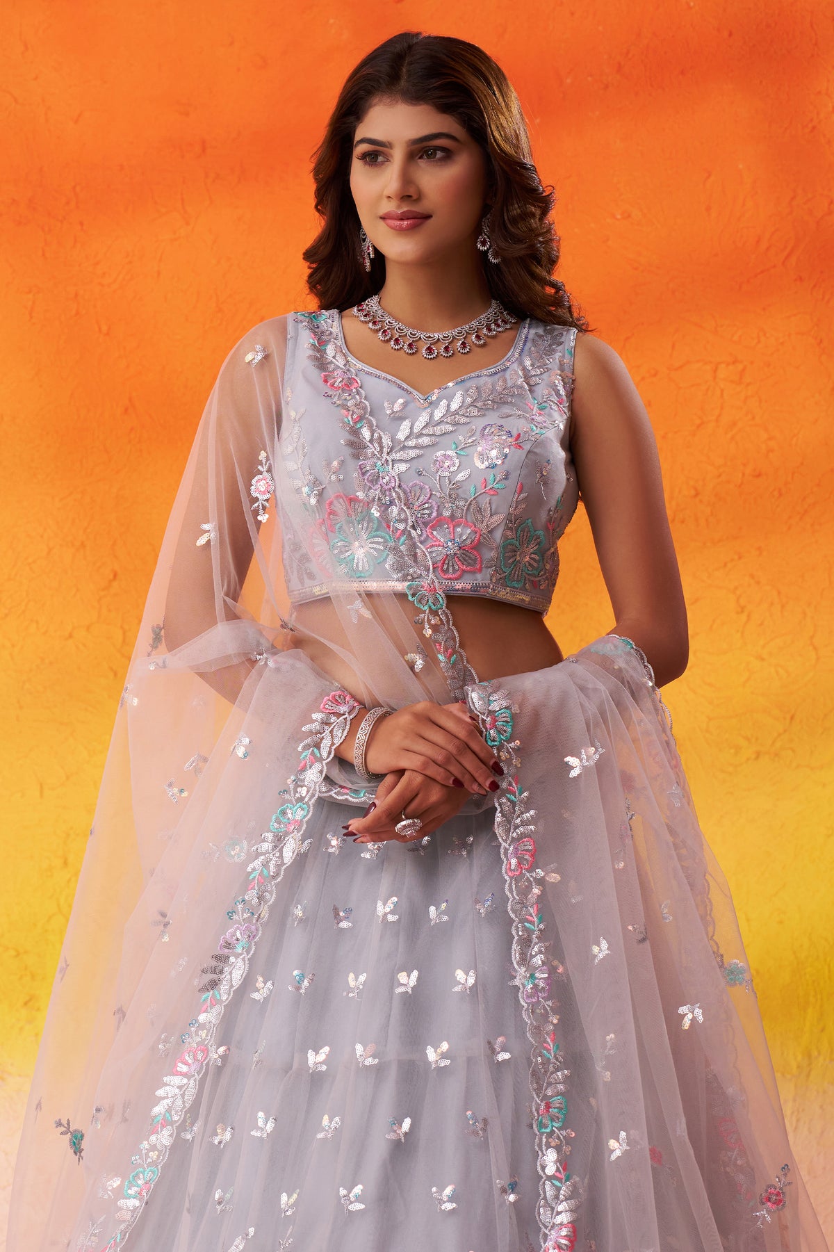 Grey Readymade Embroidered Net Lehenga-SAR12896_6_SareeButa.com
