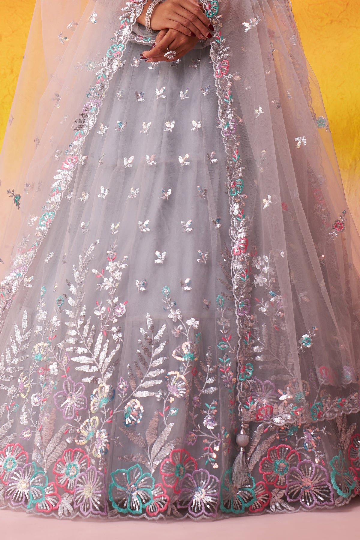 Grey Readymade Embroidered Net Lehenga-SAR12896_7_SareeButa.com