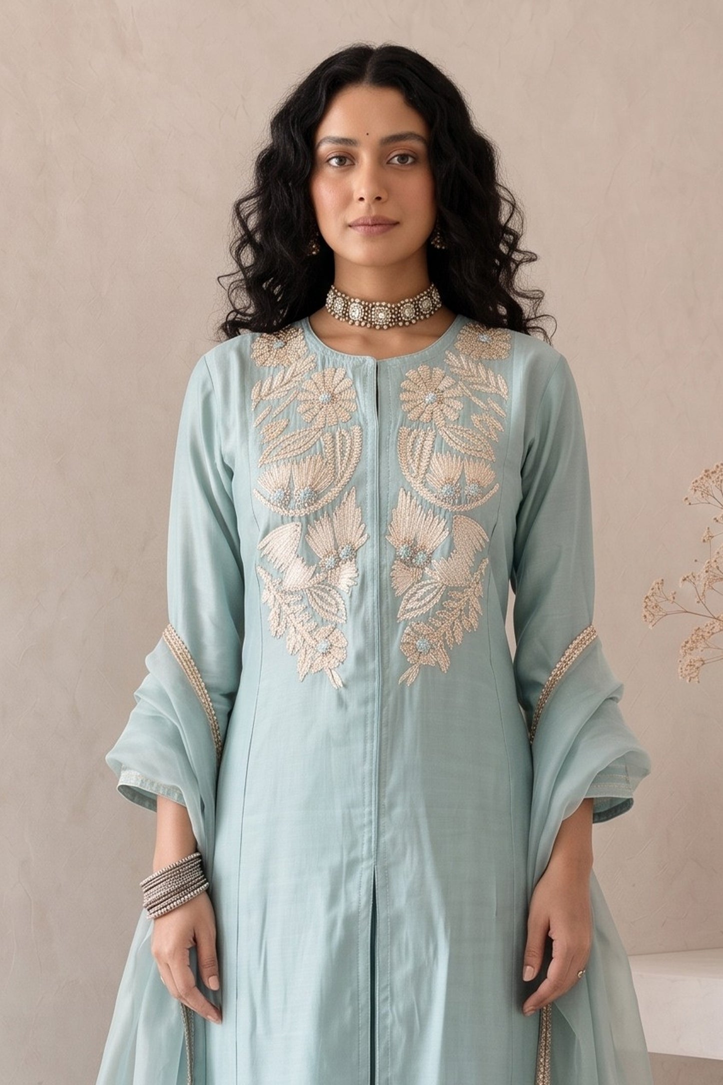 Grey Readymade Embroidered Palazzo Suit-SAR13050_5_SareeButa.com