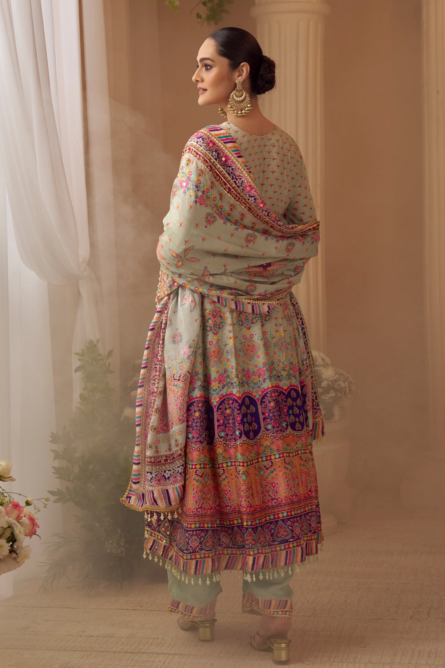 Grey Readymade Embroidered Satin Crepe Anarkali Suit-SAR11545_4_SareeButa.com