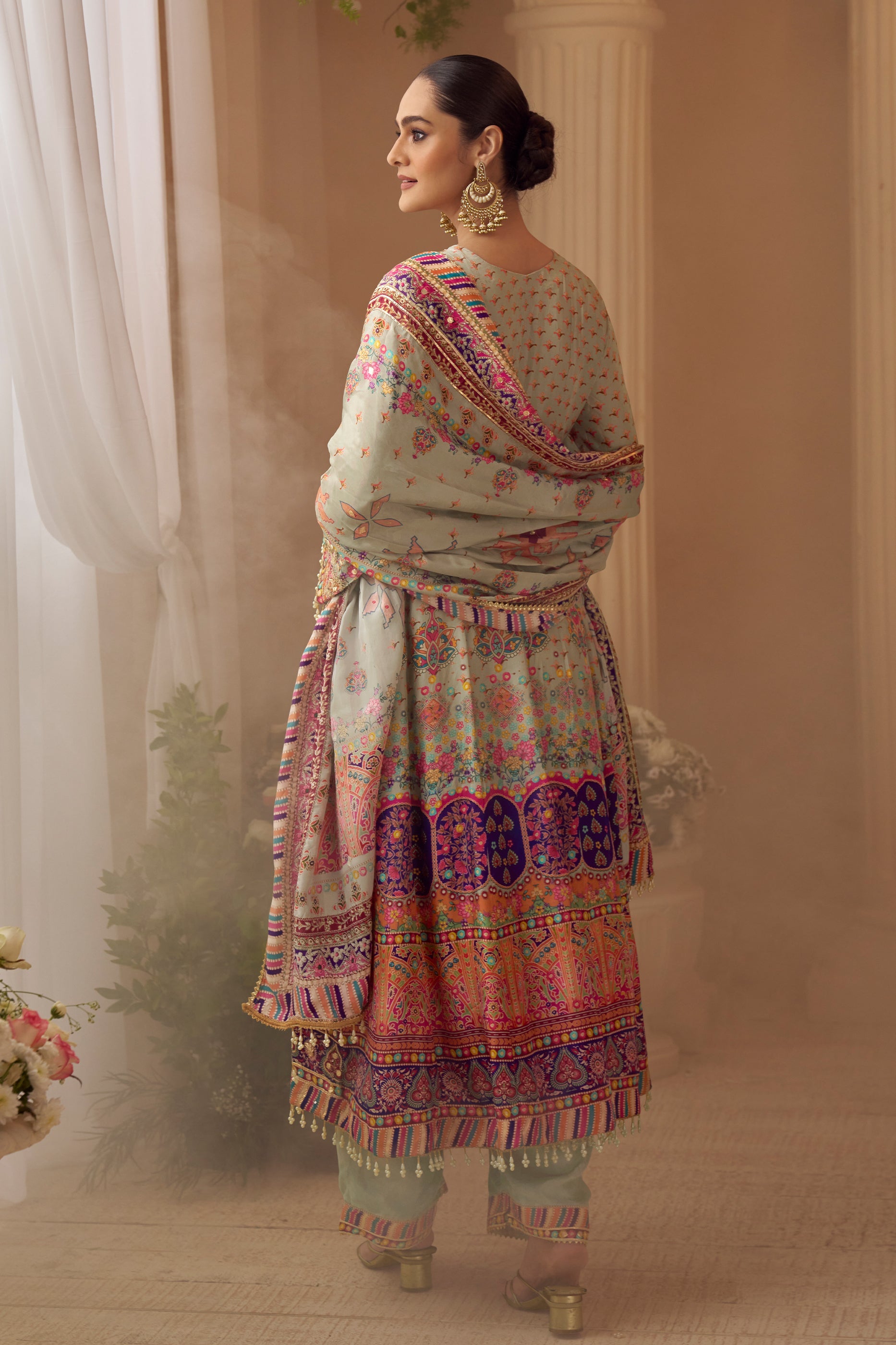 Grey Readymade Embroidered Satin Crepe Anarkali Suit-SAR11545_4_SareeButa.com