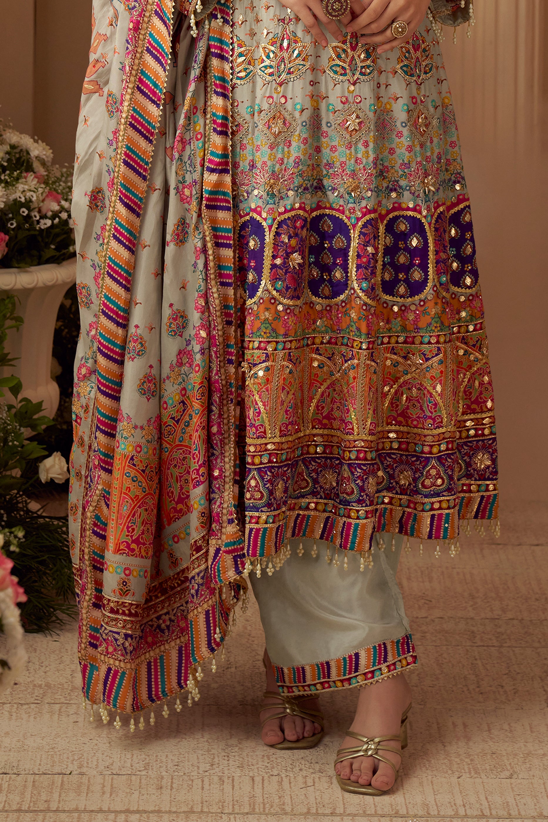 Grey Readymade Embroidered Satin Crepe Anarkali Suit-SAR11545_5_SareeButa.com