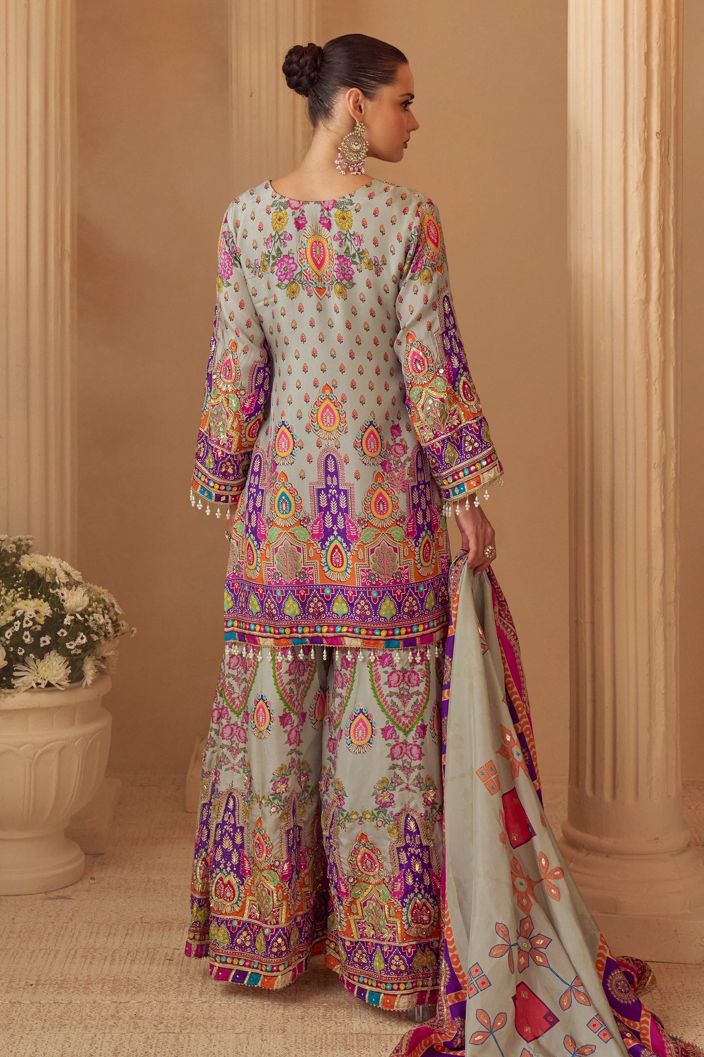 Grey Readymade Embroidered Satin Crepe Palazzo Suit-SAR11547_4_SareeButa.com