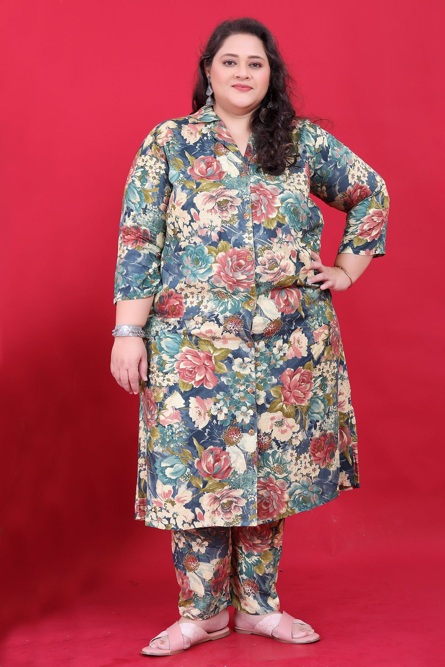 Grey Readymade Rayon Co Ord Set-SAR11775_1_SareeButa.com