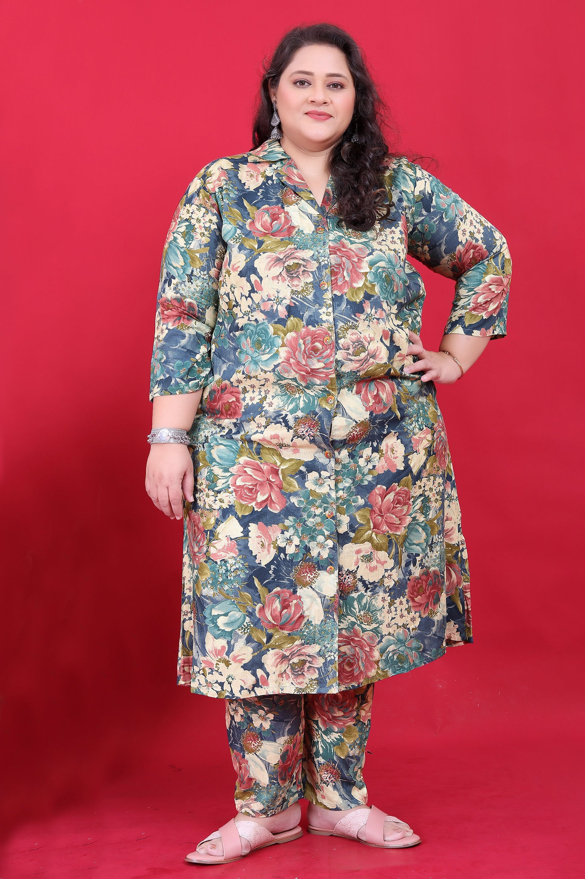 Grey Readymade Rayon Co Ord Set-SAR11775_1_SareeButa.com