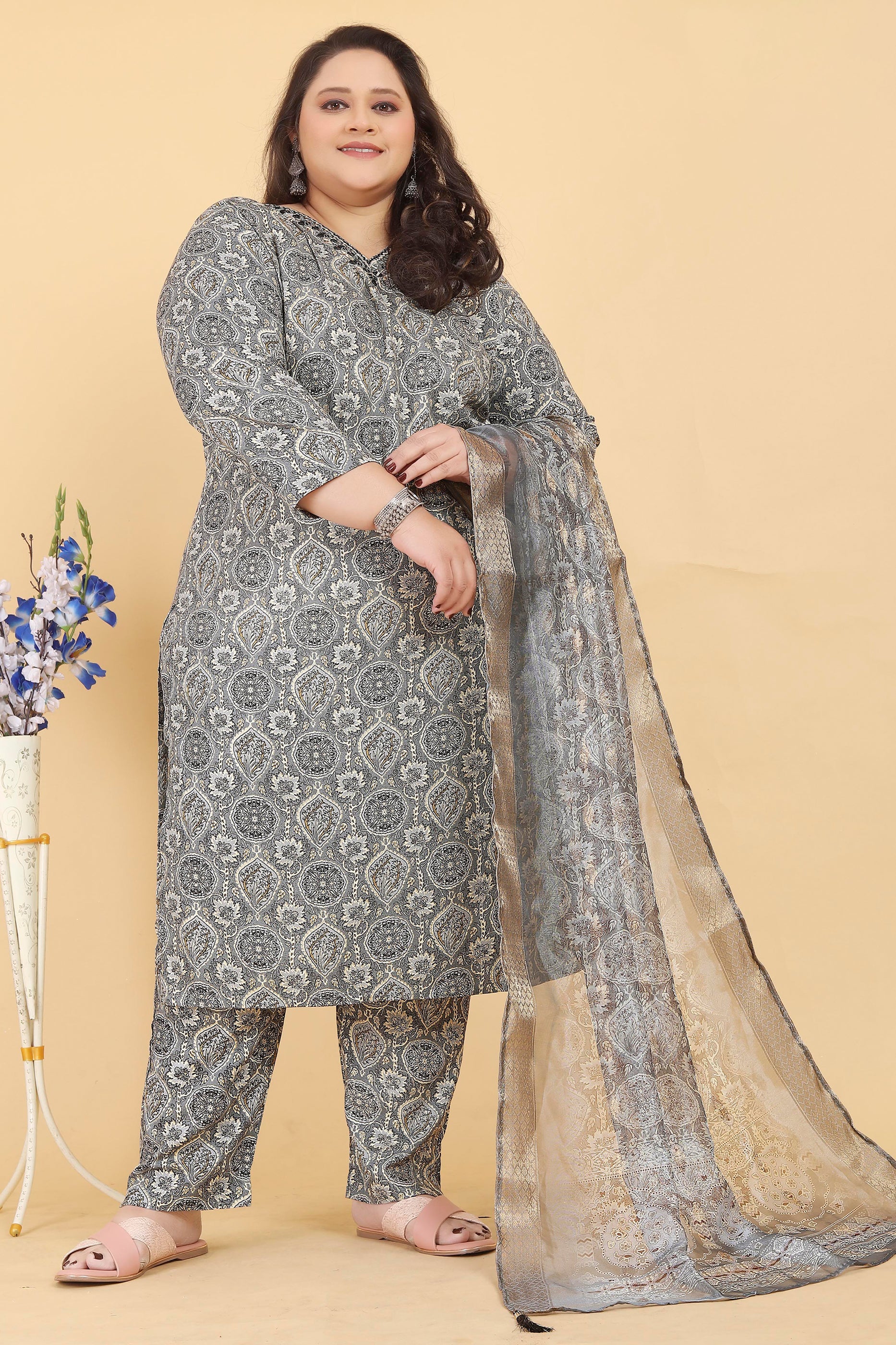 Grey Readymade Rayon Suit-SAR11760_1_SareeButa.com