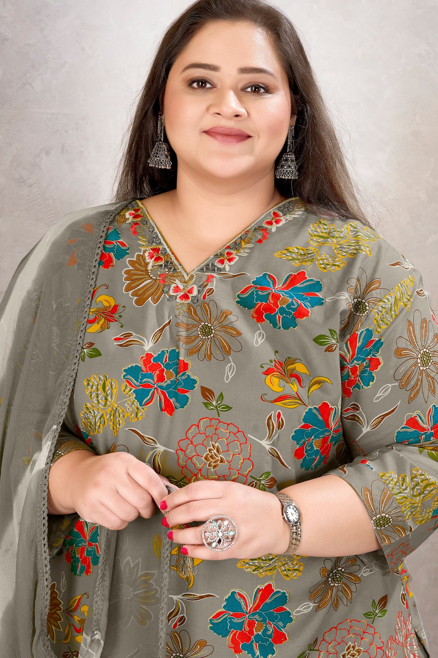 Grey Readymade Rayon Suit-SAR11771_2_SareeButa.com