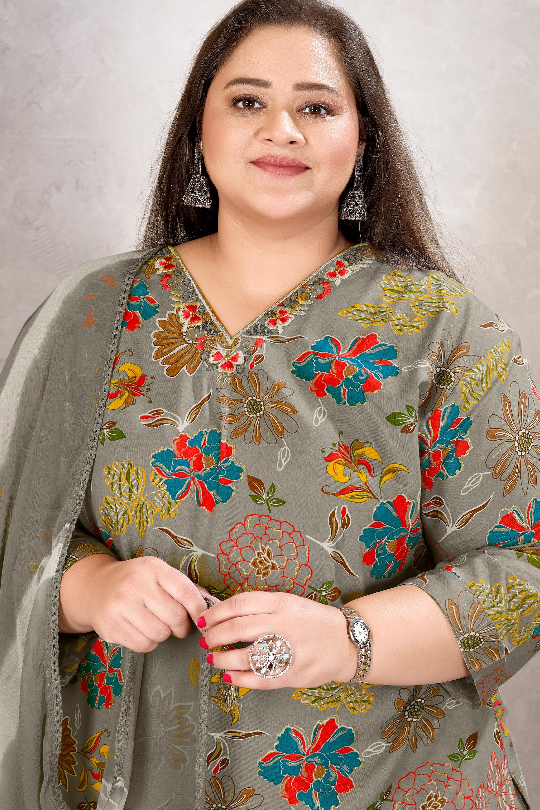 Grey Readymade Rayon Suit-SAR11771_2_SareeButa.com