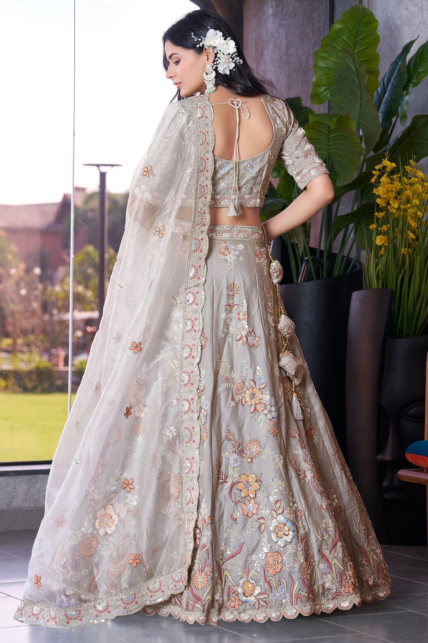 Grey Semi-Stitched Embroidered Silk Lehenga-SAR10721_4_SareeButa.com
