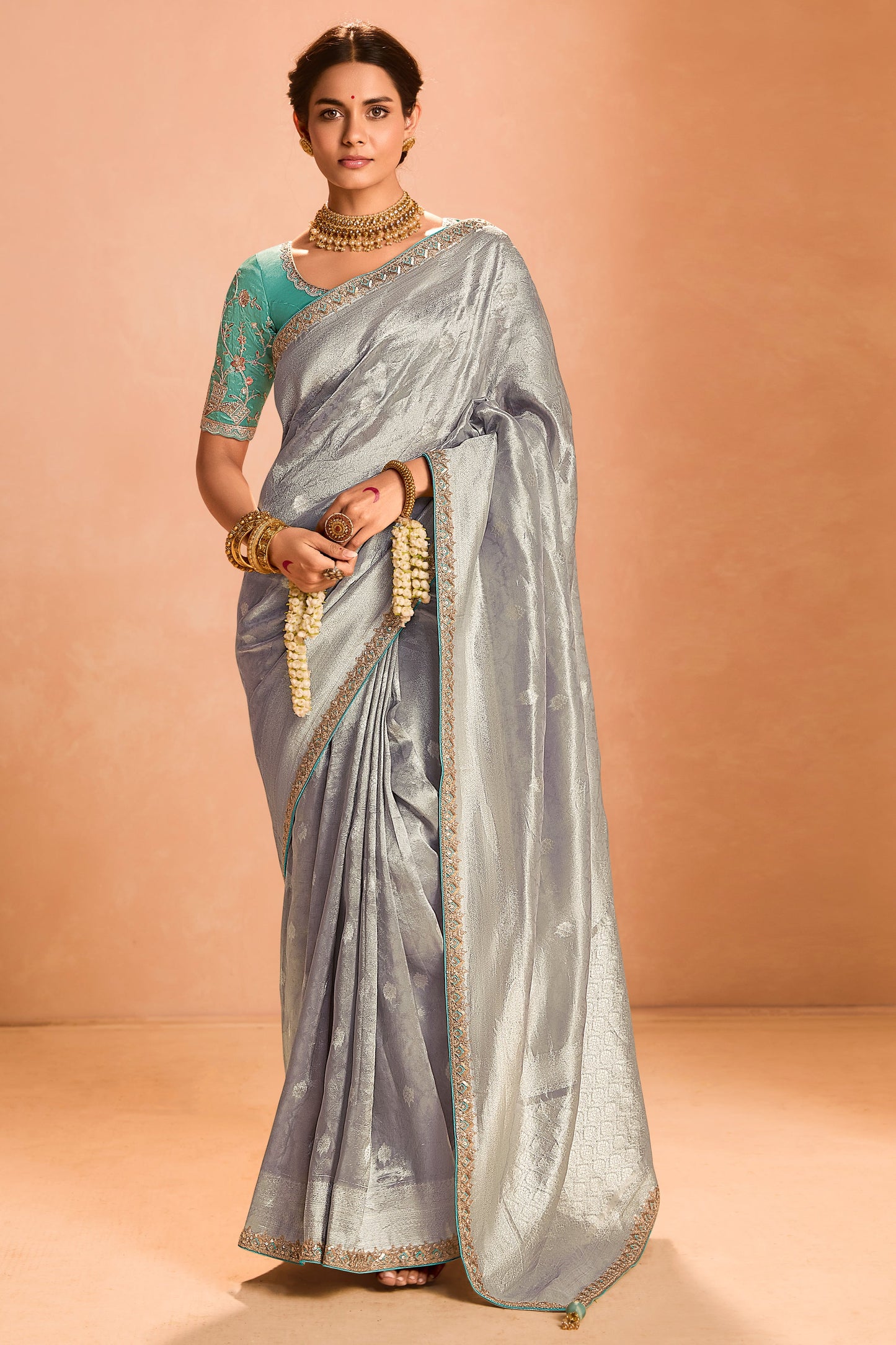 Grey Tissue Silk Saree with Zari Work-ZB133862_1_SareeButa.com