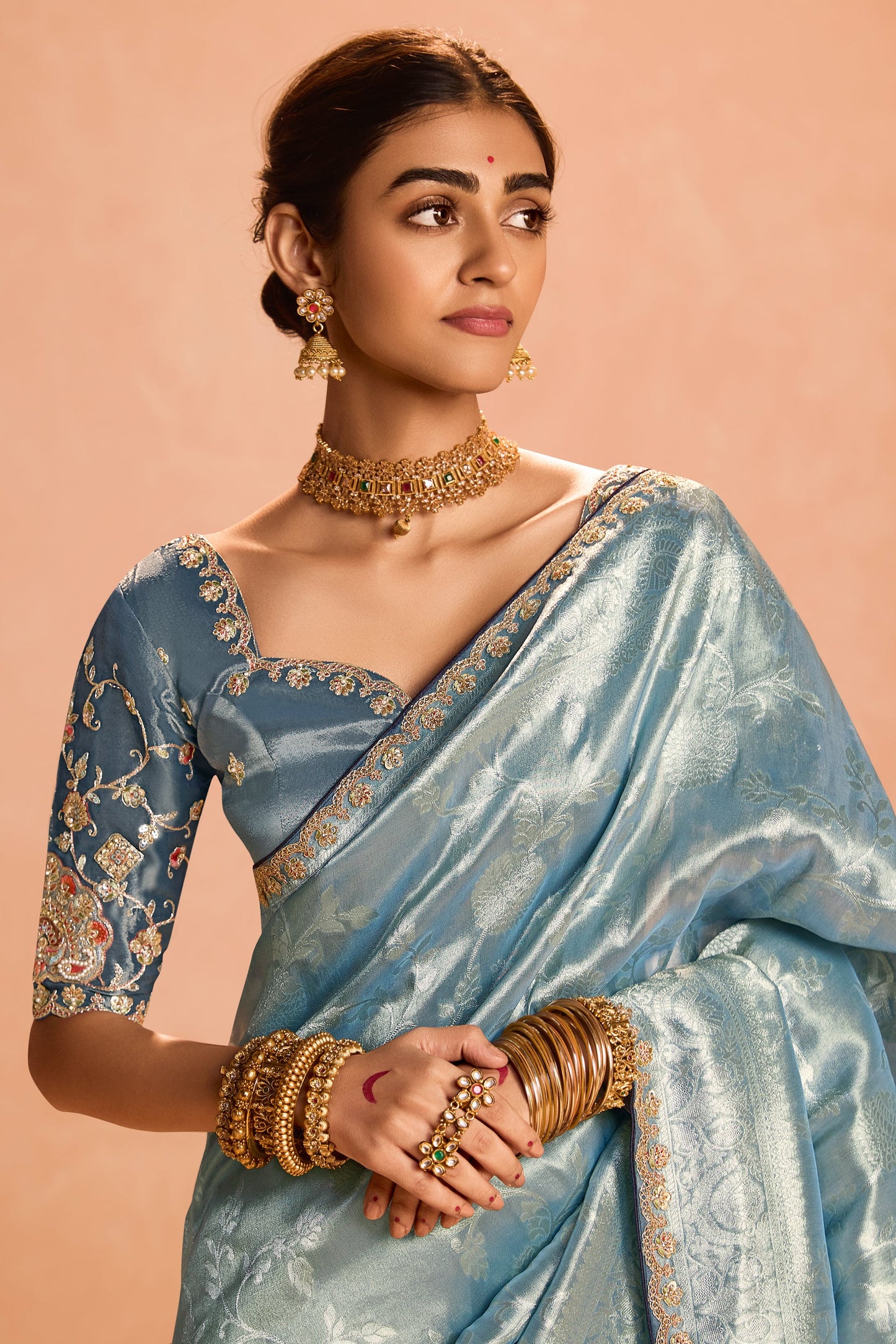 Grey Tissue Silk Saree with Zari Work-ZB133867_2_SareeButa.com