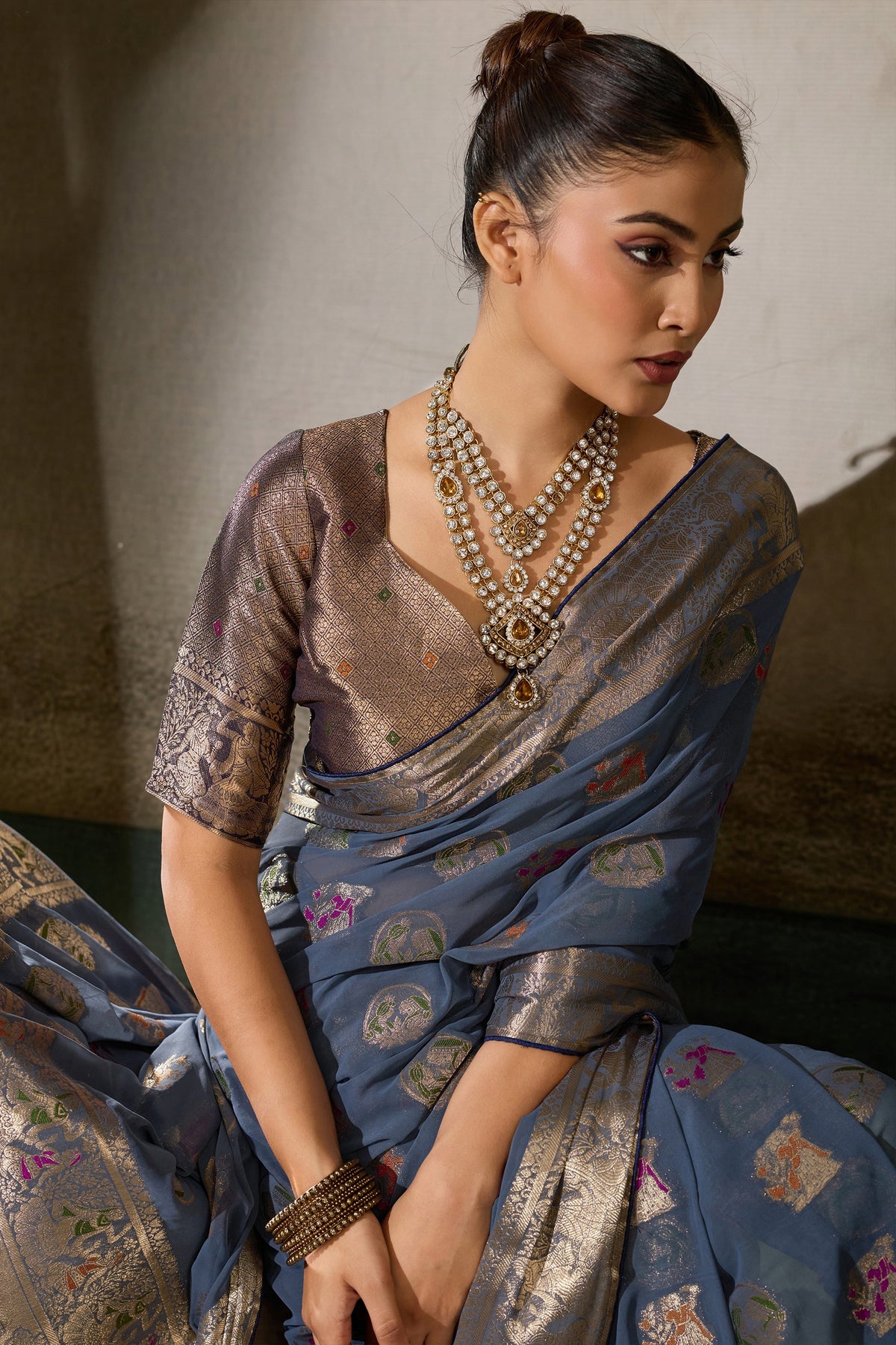 Grey Woven Meenakari Khadi Georgette Saree-SAR13313_2_SareeButa.com