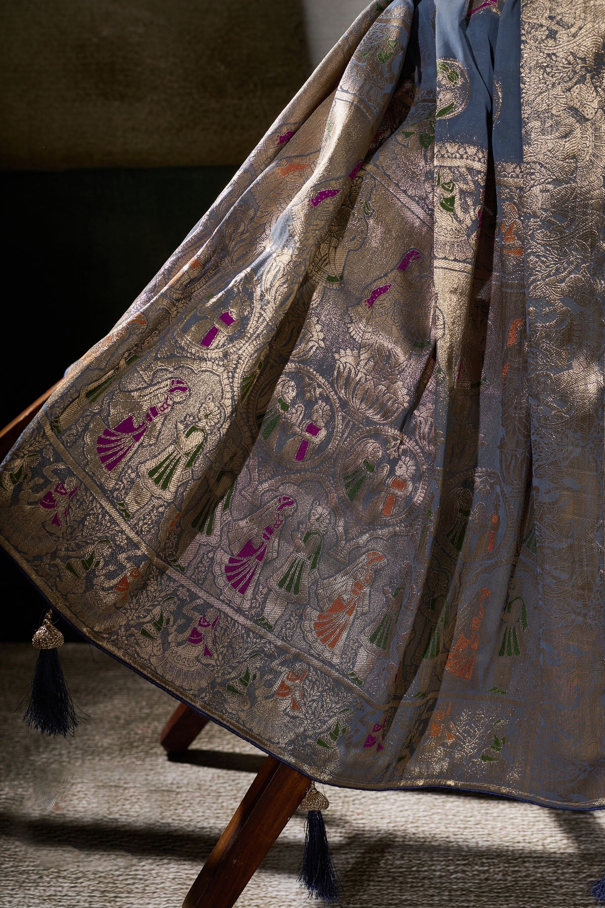 Grey Woven Meenakari Khadi Georgette Saree-SAR13313_3_SareeButa.com