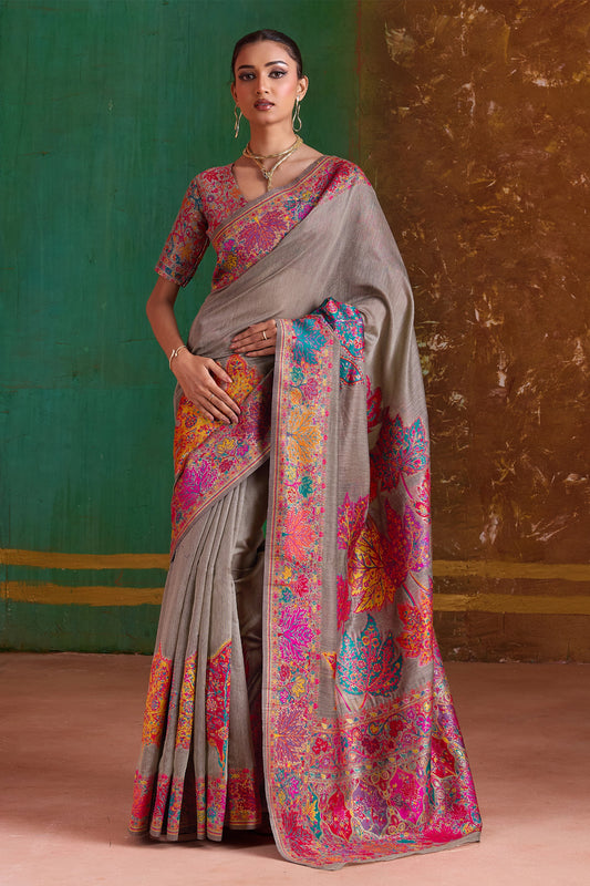 Grey Woven Modal Cotton Saree-SAR11892_1_SareeButa.com