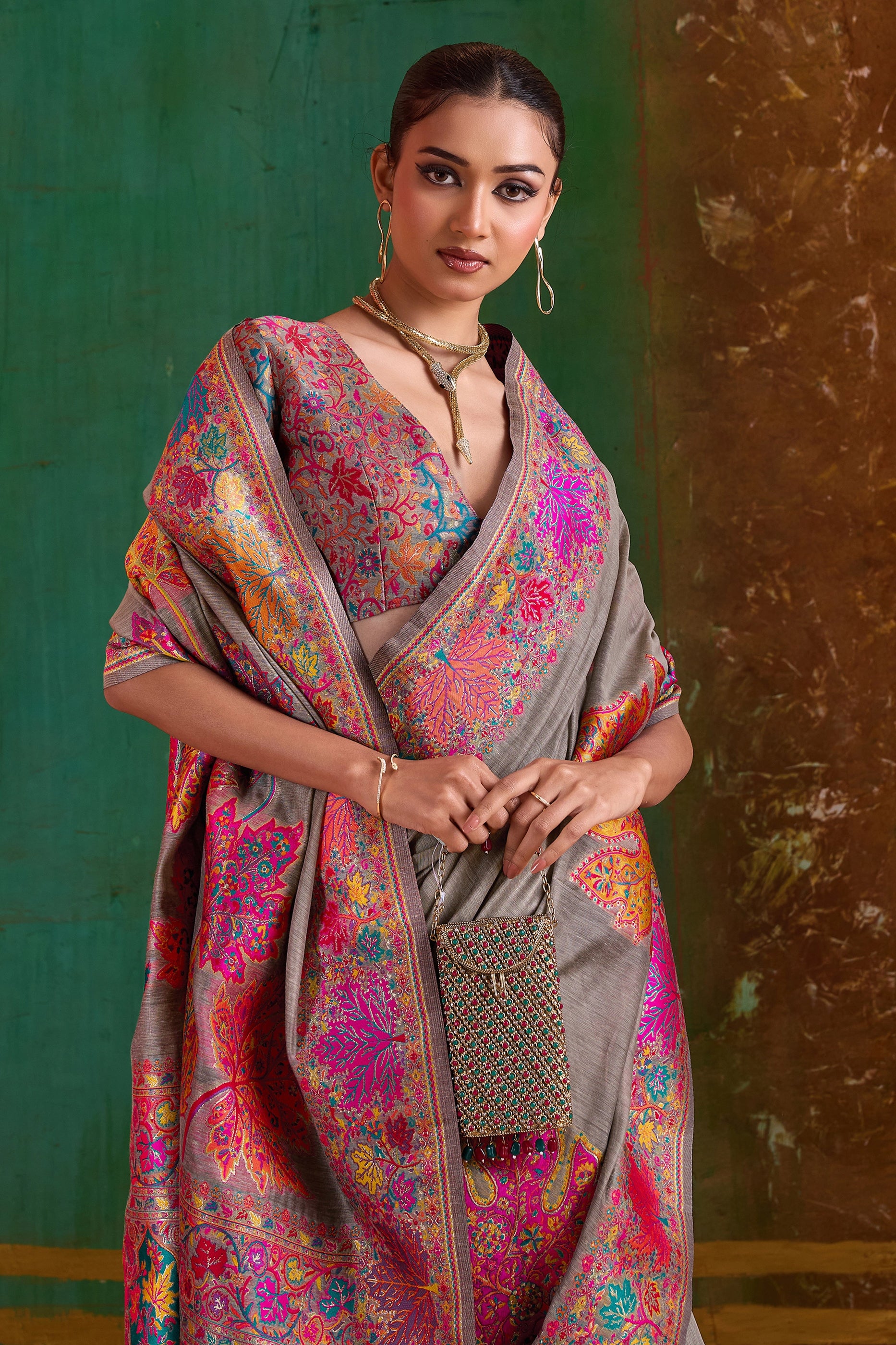 Grey Woven Modal Cotton Saree-SAR11892_2_SareeButa.com