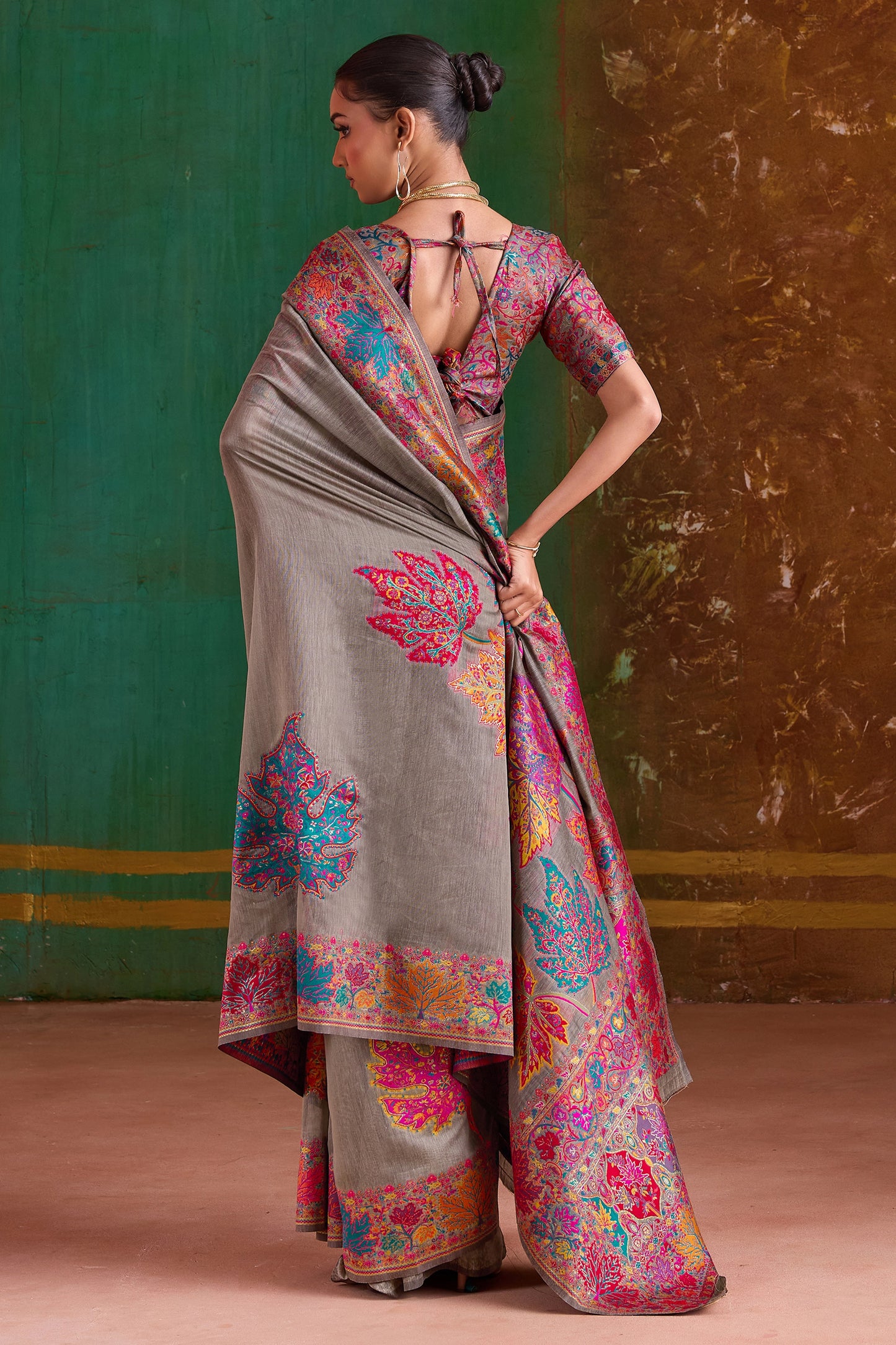 Grey Woven Modal Cotton Saree-SAR11892_3_SareeButa.com