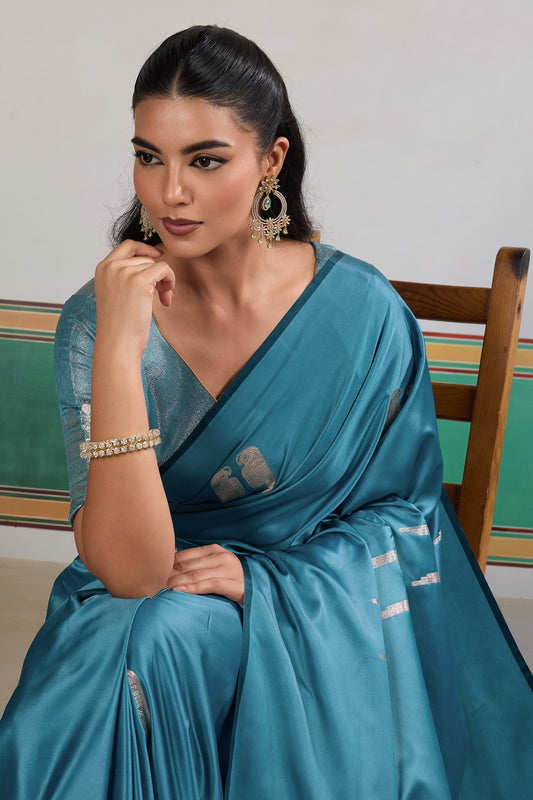 Grey Woven Satin Saree-SAR12295_2_SareeButa.com