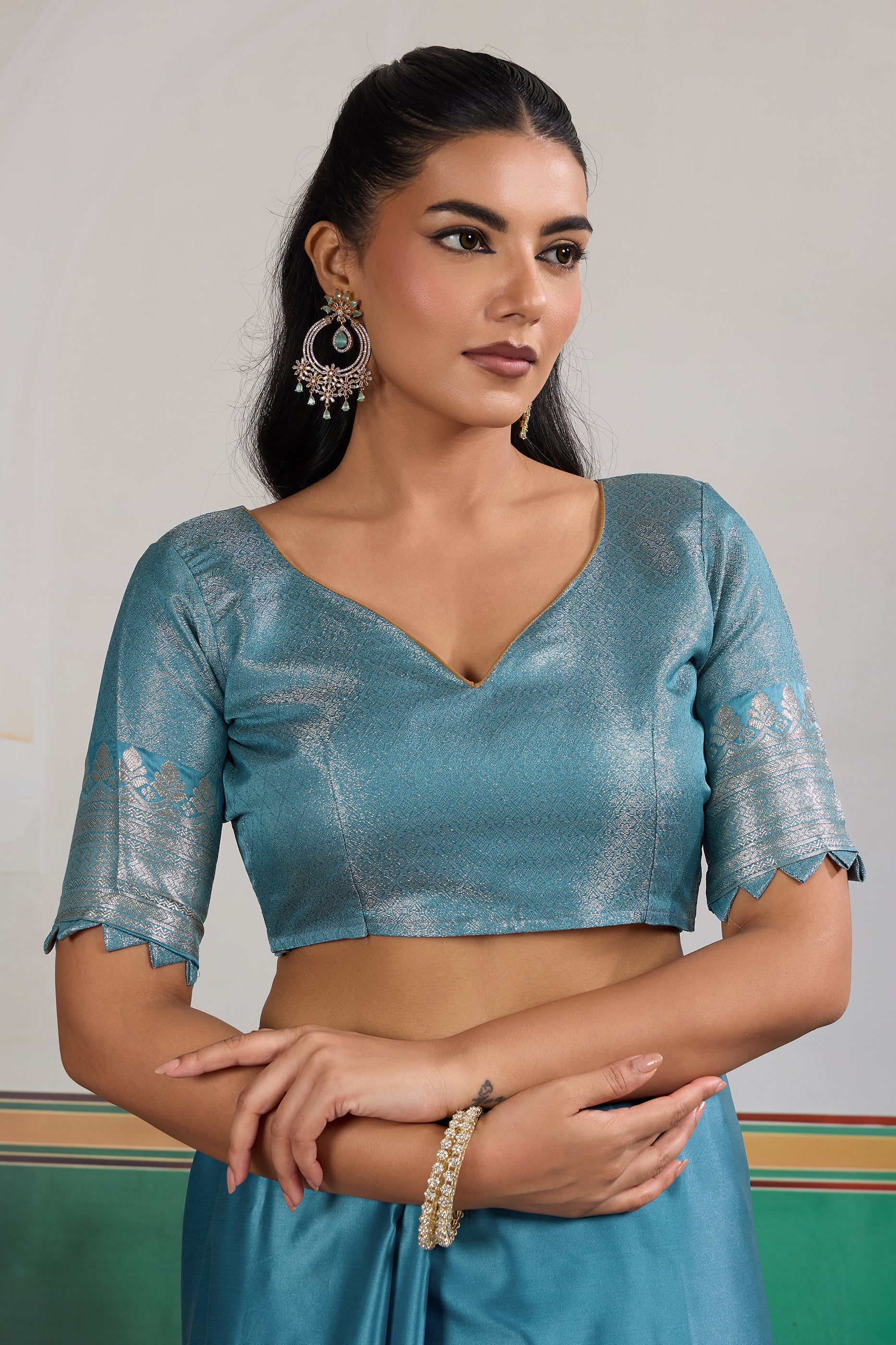Grey Woven Satin Saree-SAR12295_5_SareeButa.com