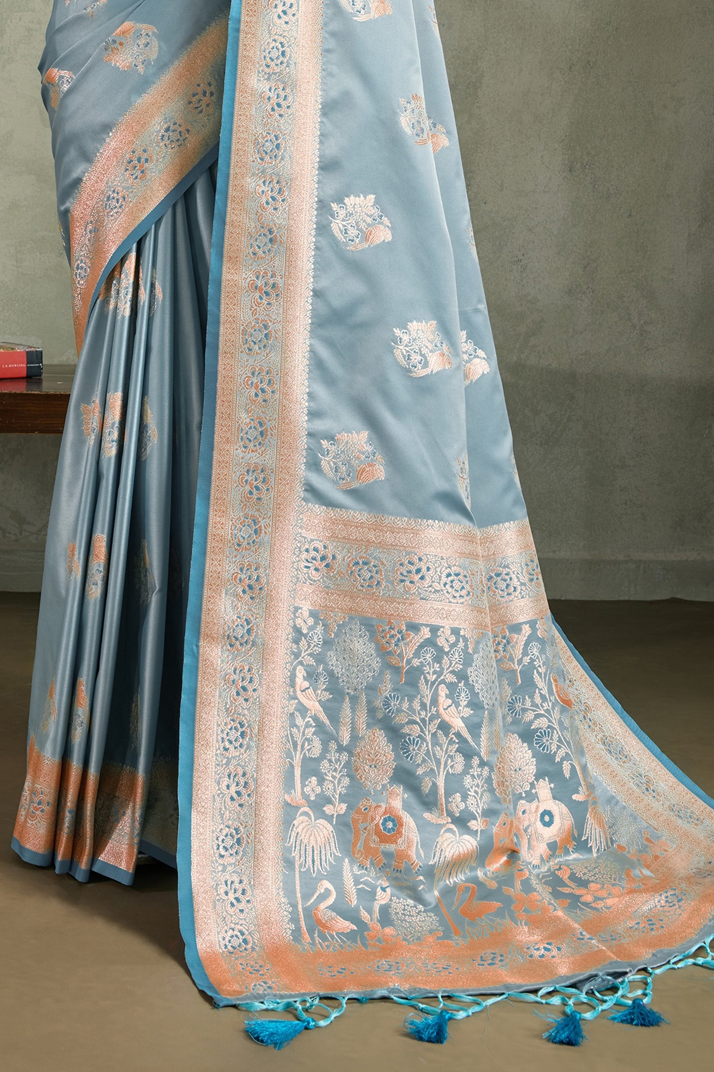 Grey Woven Satin Silk Banarasi Saree-SAR11805_5_SareeButa.com