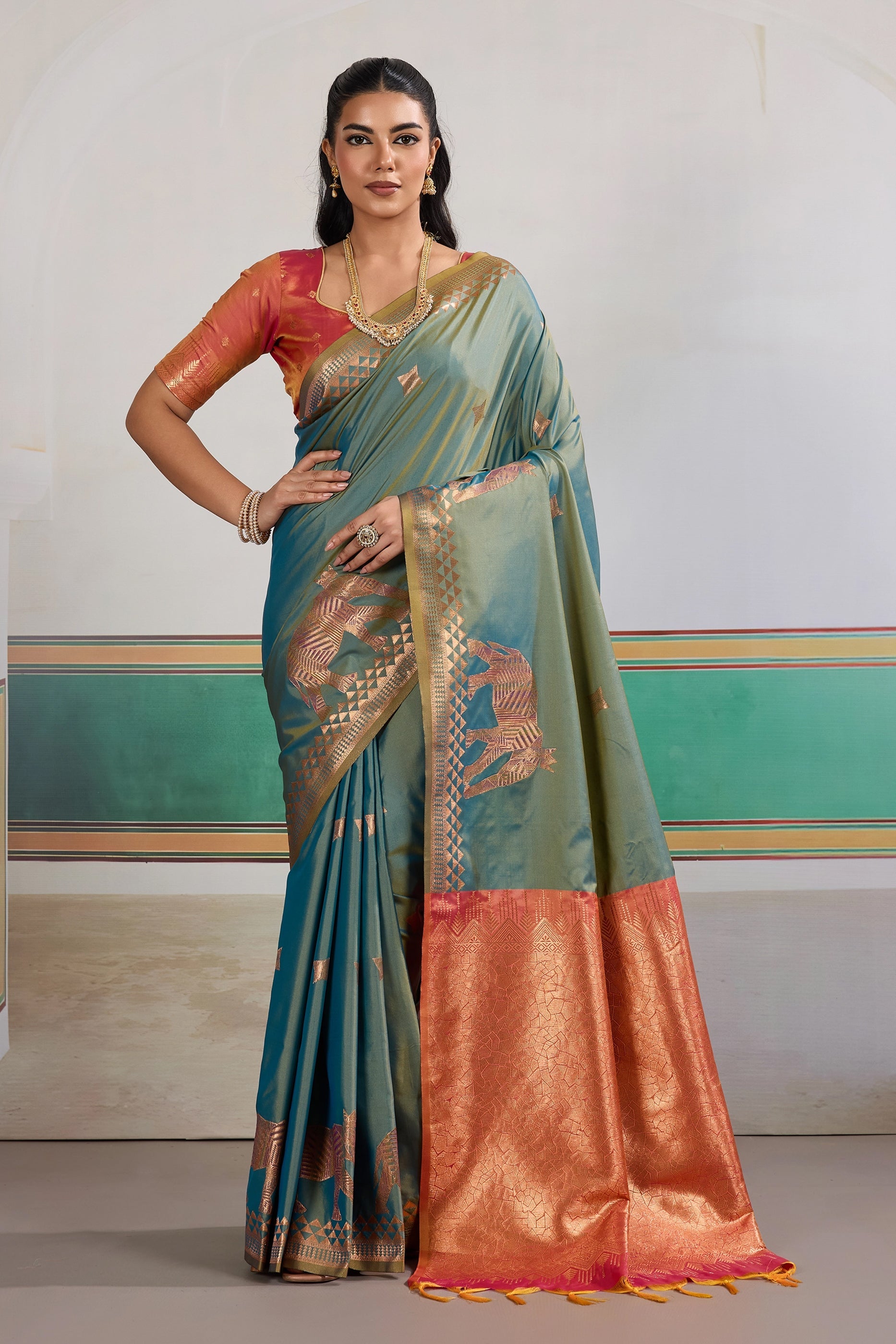 Grey Woven Silk Saree-SAR11468_1_SareeButa.com