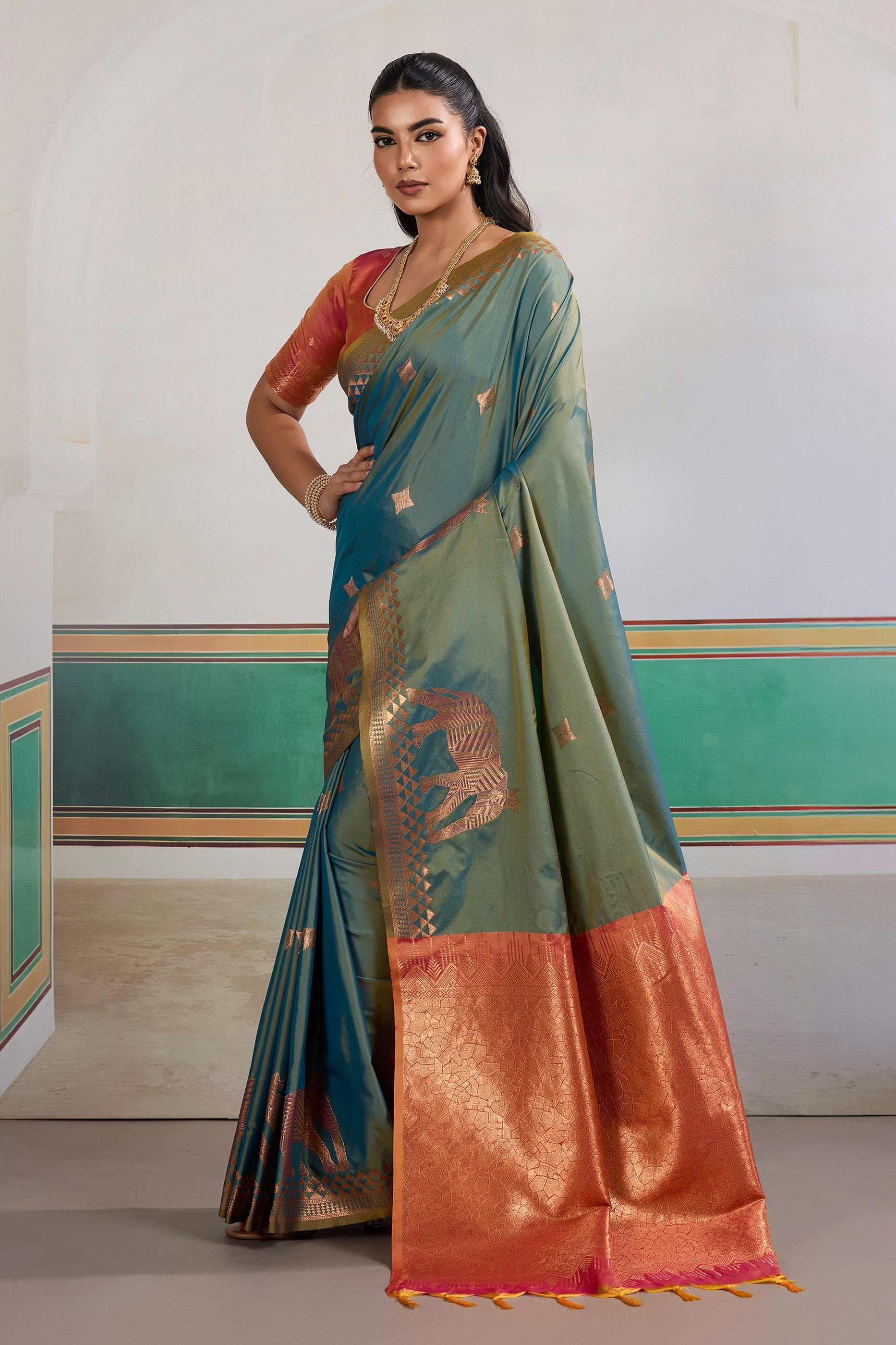 Grey Woven Silk Saree-SAR11468_3_SareeButa.com