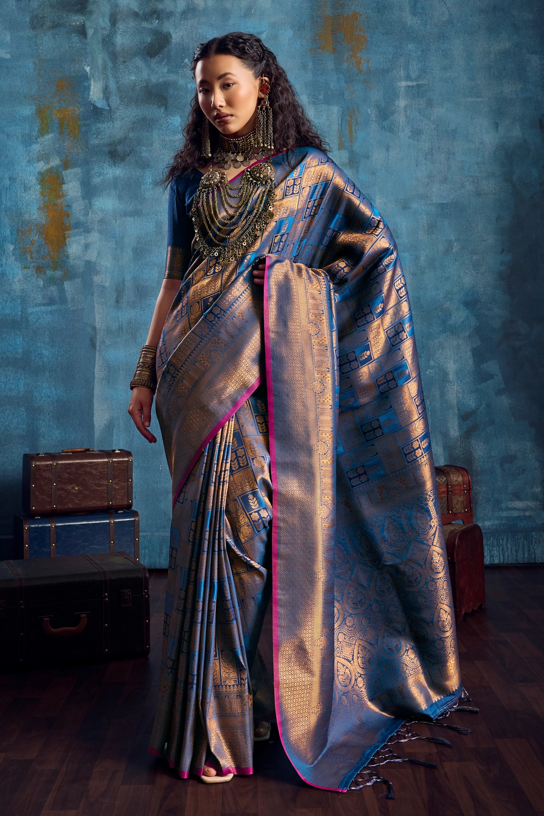 Grey Woven Silk Saree-SAR12377_1_SareeButa.com