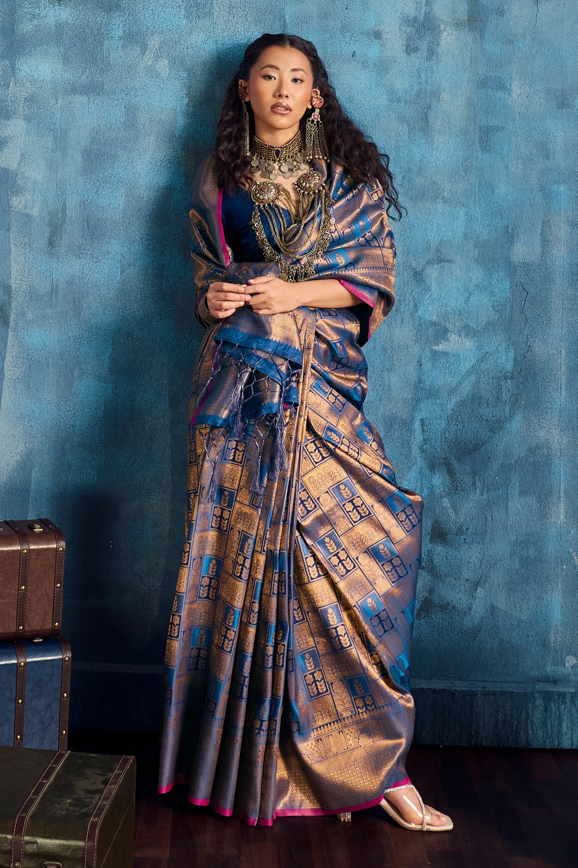 Grey Woven Silk Saree-SAR12377_4_SareeButa.com