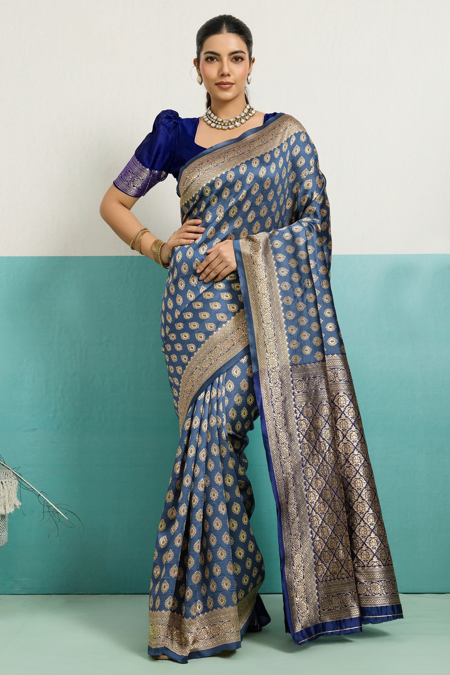 Grey Woven Silk Saree-SAR12511_1_SareeButa.com