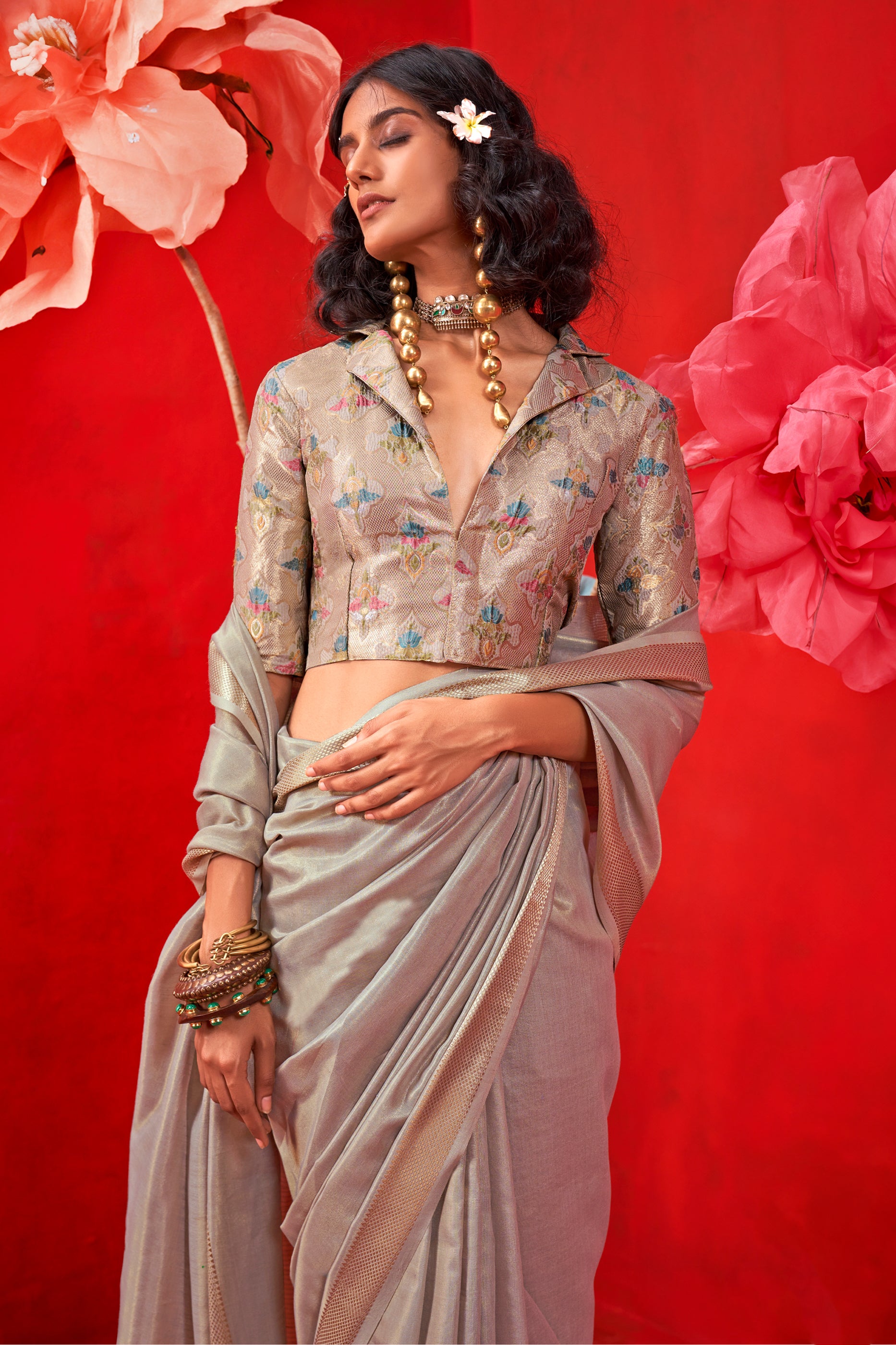 Grey Woven Tissue Silk Saree-SAR12401_2_SareeButa.com