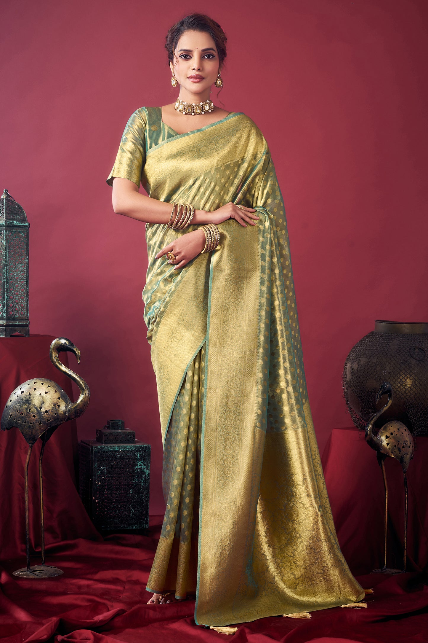 Grey Woven Tissue Silk Saree-SAR12611_1_SareeButa.com