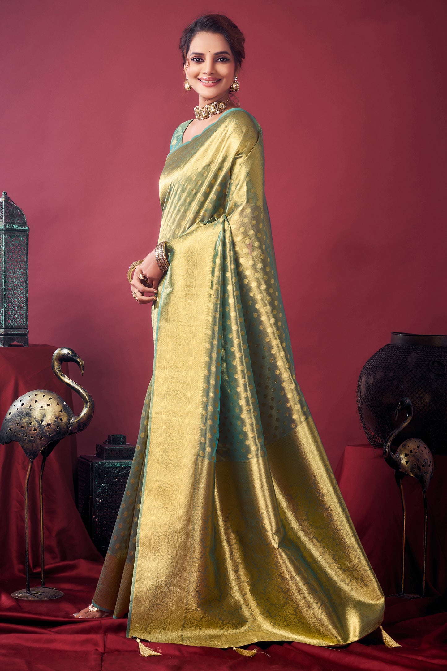 Grey Woven Tissue Silk Saree-SAR12611_4_SareeButa.com