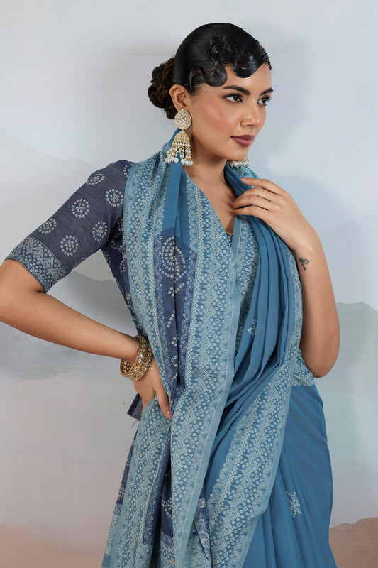 Grey Woven Viscose Cotton Saree-SAR12304_2_SareeButa.com