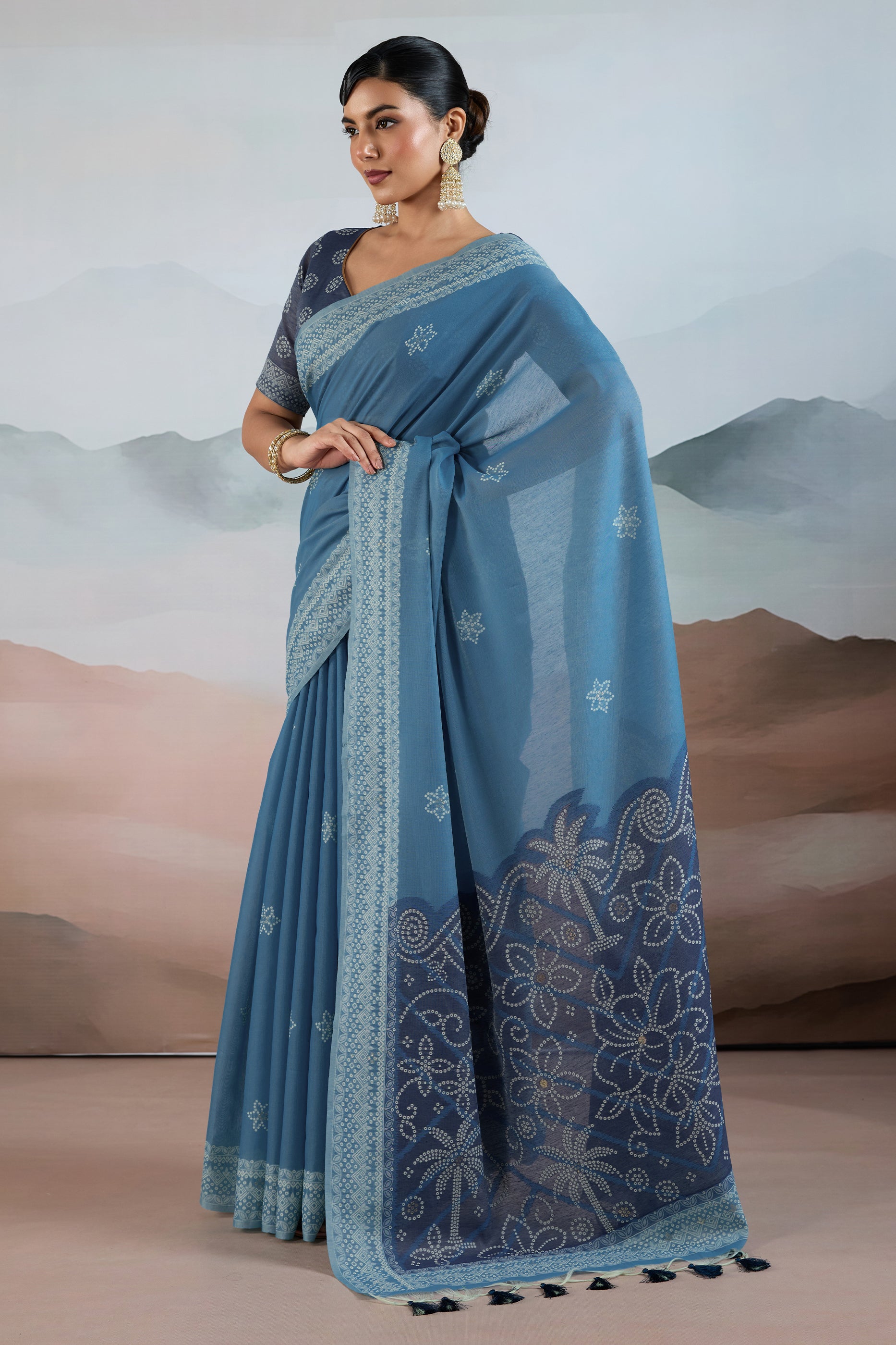 Grey Woven Viscose Cotton Saree-SAR12304_3_SareeButa.com